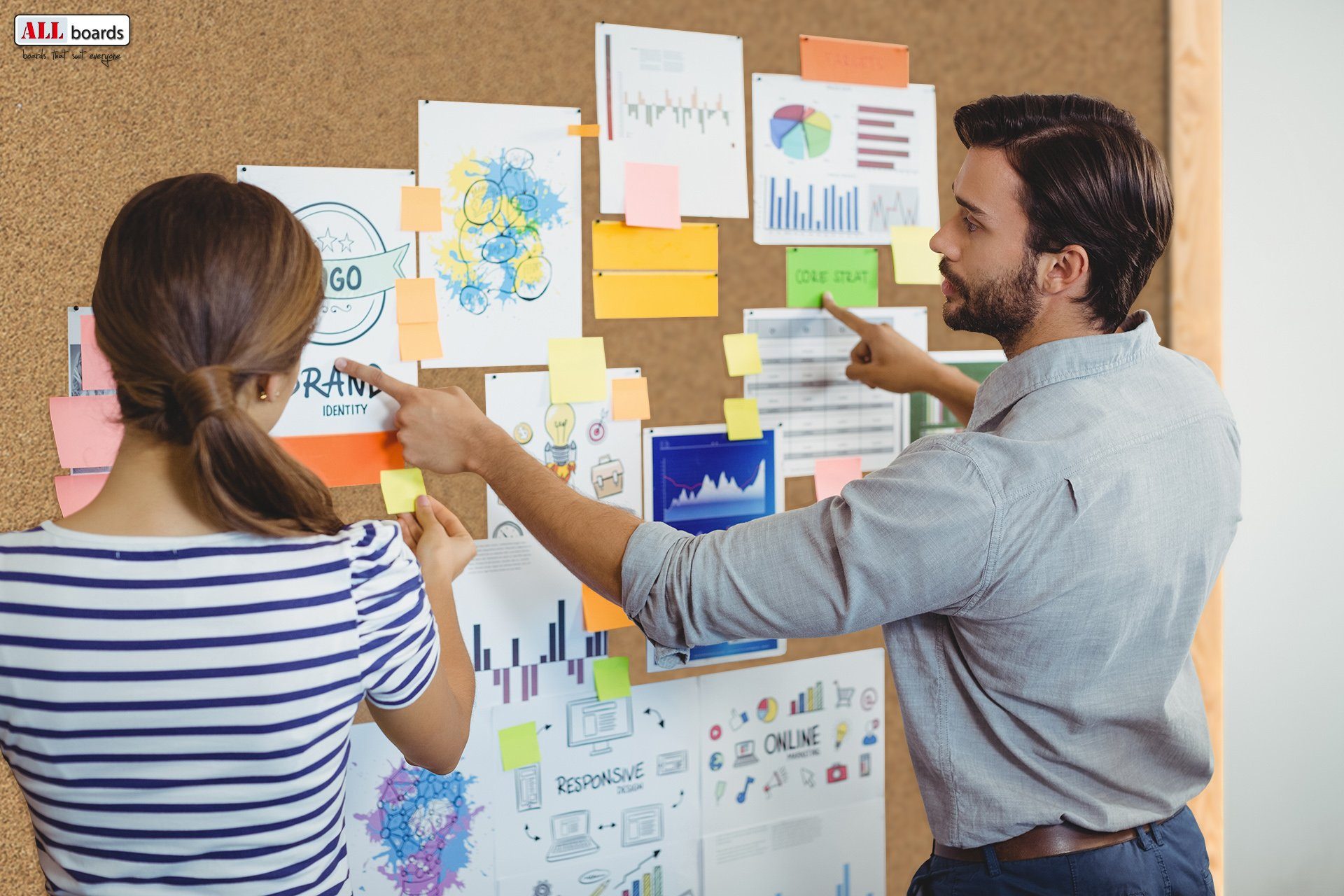 ALLboards Memoboard ALLboards Pinnwand mit Holz Rahmen Korktafel Korkwand