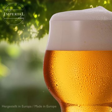 IMPERIAL glass Bierglas Außergewöhnliche Biergläser aus Glas 500ml Set 6-Teilig, Glas, Weizengläser 0,5L Spülmaschinenfest Craft Beer Gläser