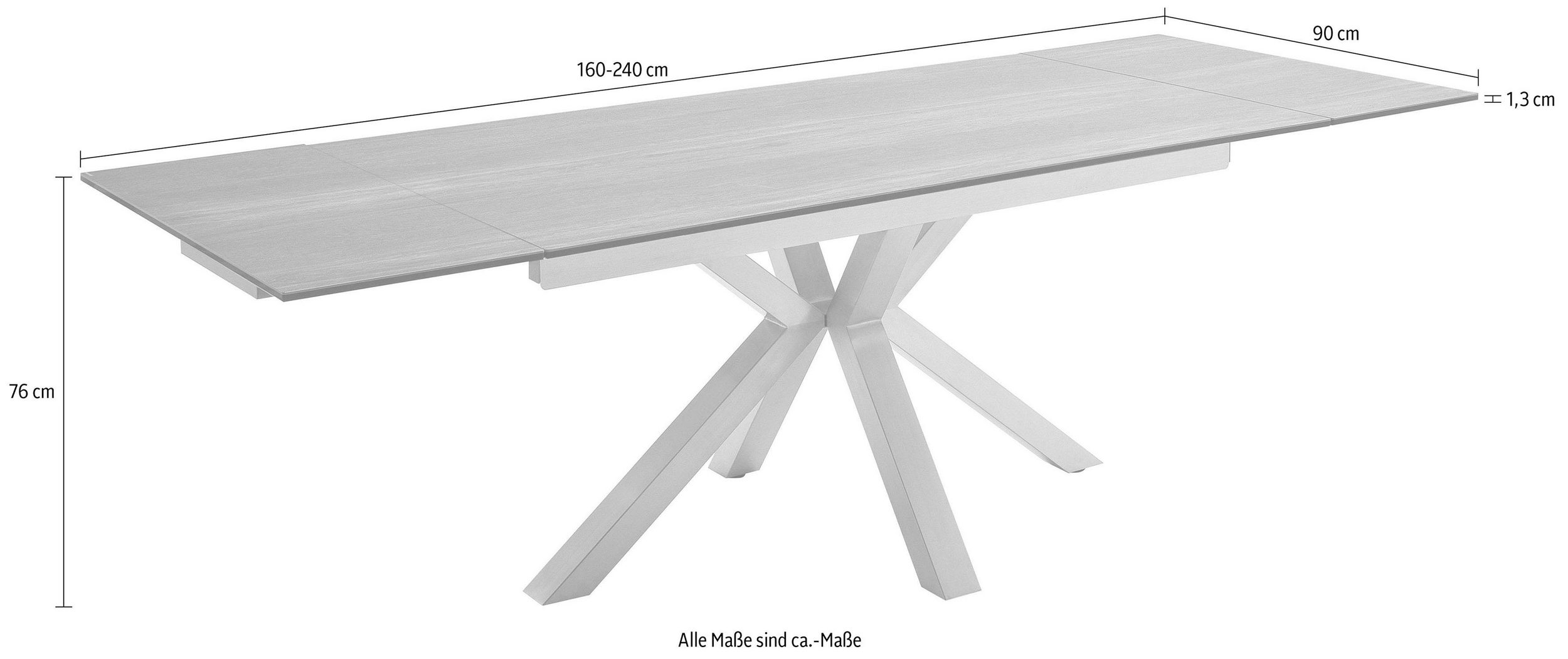 MCA FURNITURE Esstisch NAGANO - Maße