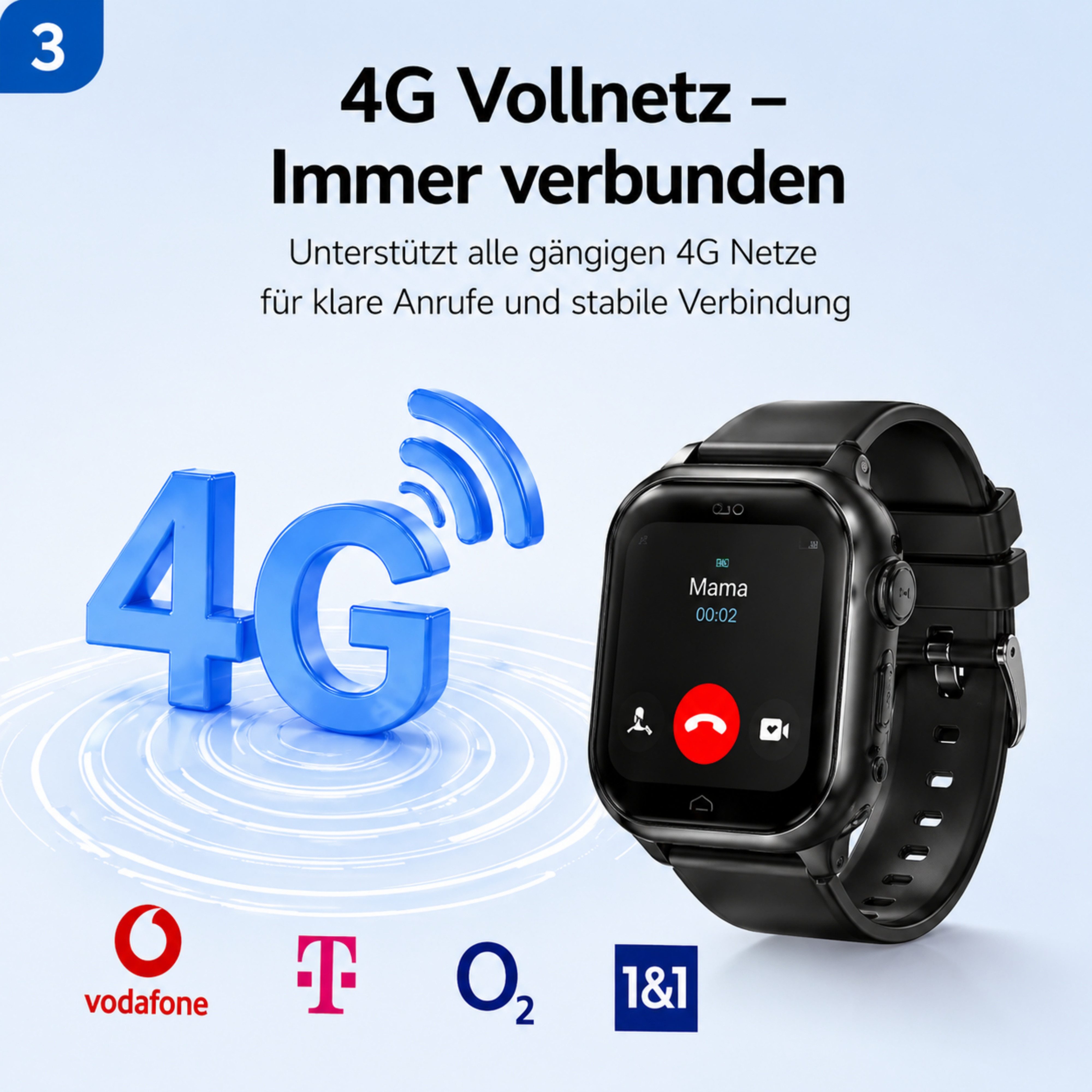Forrlite Kinderuhr Smartwatch Kinder mit GPS und 4G, Installierbare APP Smartwatch (Smartwatch cm) (1,83 Zoll), 1,83"", 8GB, GPS+LES, 4G-LTE, IP67, SOS, Bluetoo – Bild 2 von 5