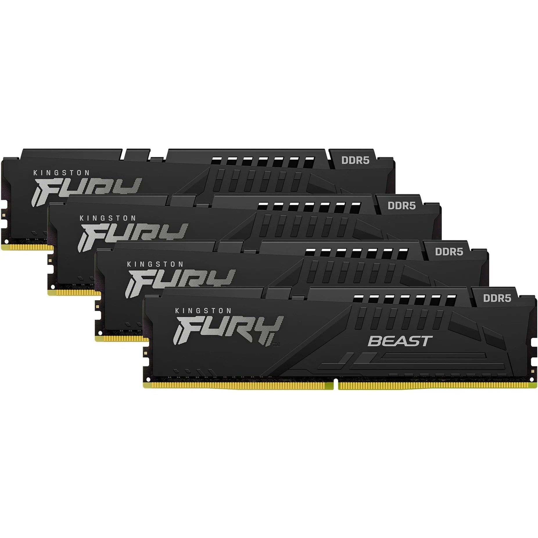 Kingston FURY Beast 128GB DDR5-5200 Quad-Kit (4x32GB) CL40 PC-Arbeitsspeicher (XMP 3.0, On-Die ECC, Heatspreader, hohe Kapazität, stabil)