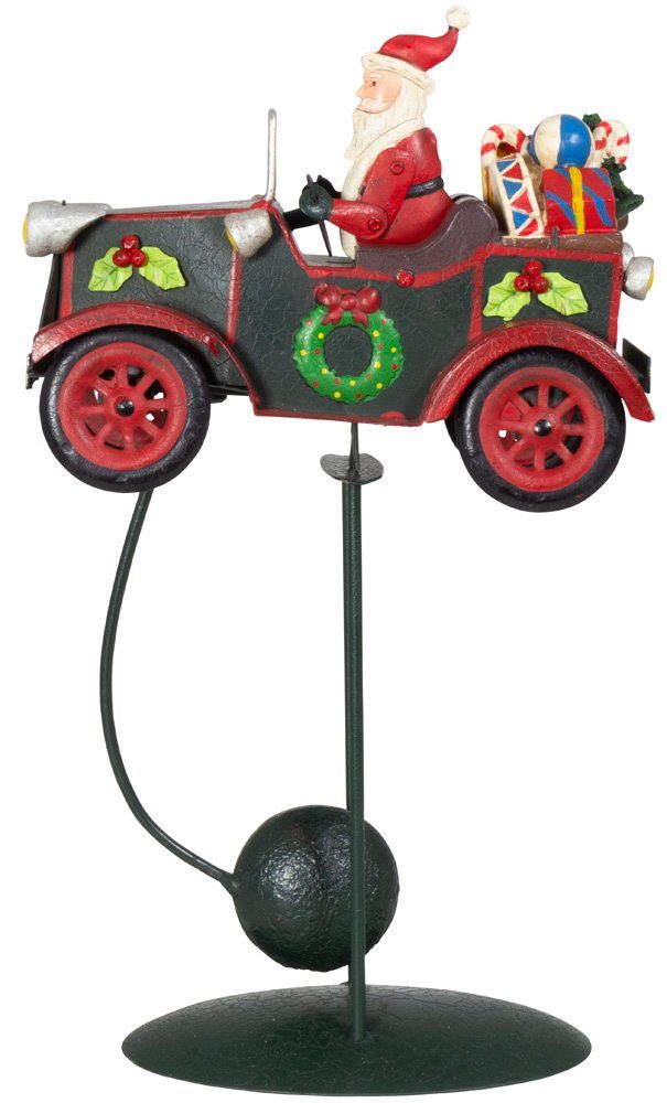 Weihnachtsmann Weihnachtsfigur Pendel 32cm mit Unruhe (Dekofigur, Tischdeko Christmas im St), auf Auto Paradise 1 Metall-Pendel Nikolaus