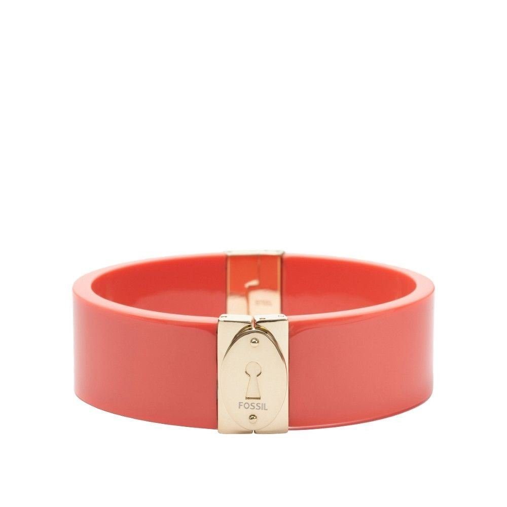 Fossil Armband Edelstahl Kunststoff Gold Orange 16,5cm JF00397710M, Farbe: günstig online kaufen