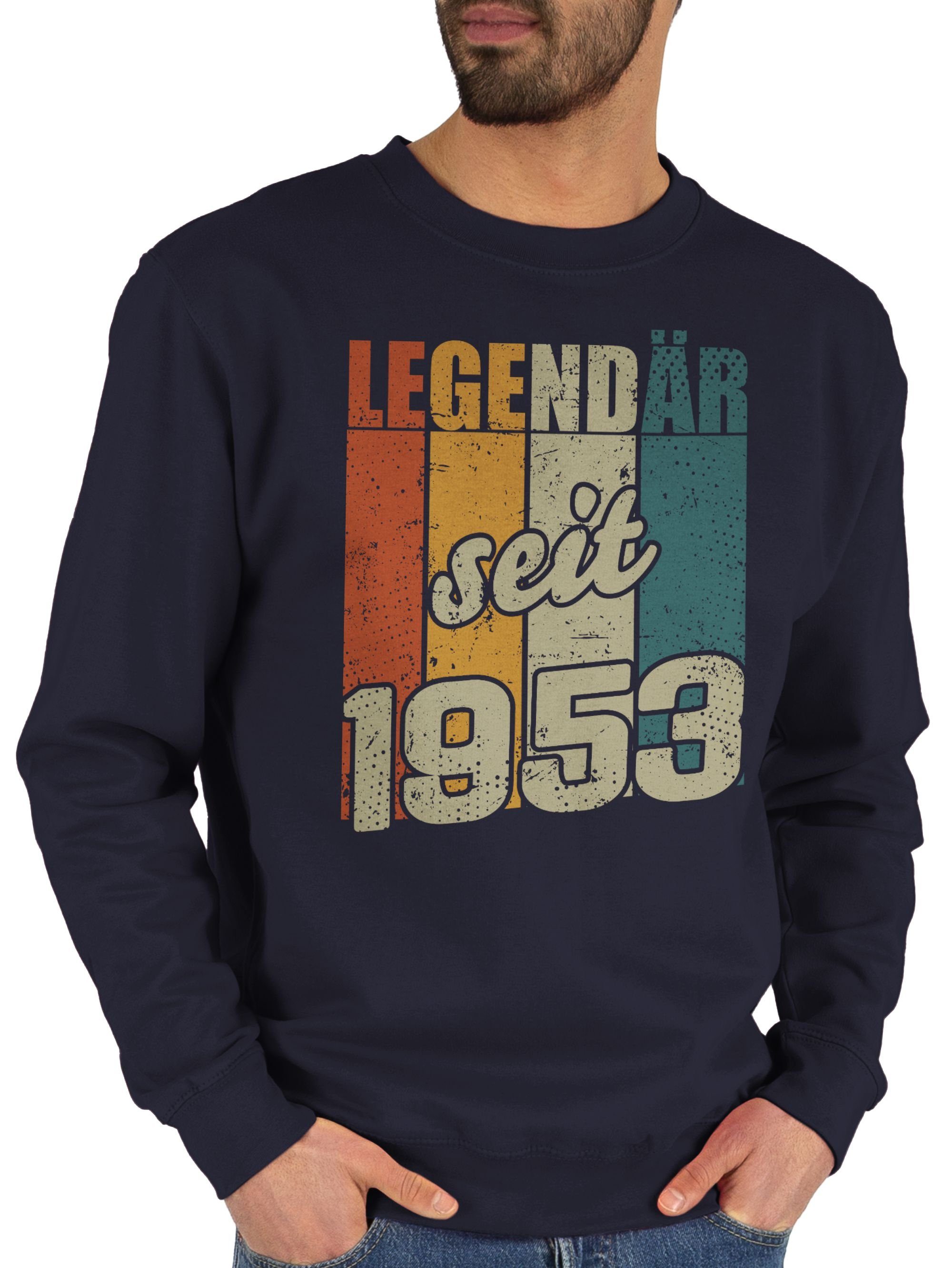 seit Sweatshirt Legendär 70. 1953 (1-tlg) Dunkelblau Shirtracer Geburtstag 1