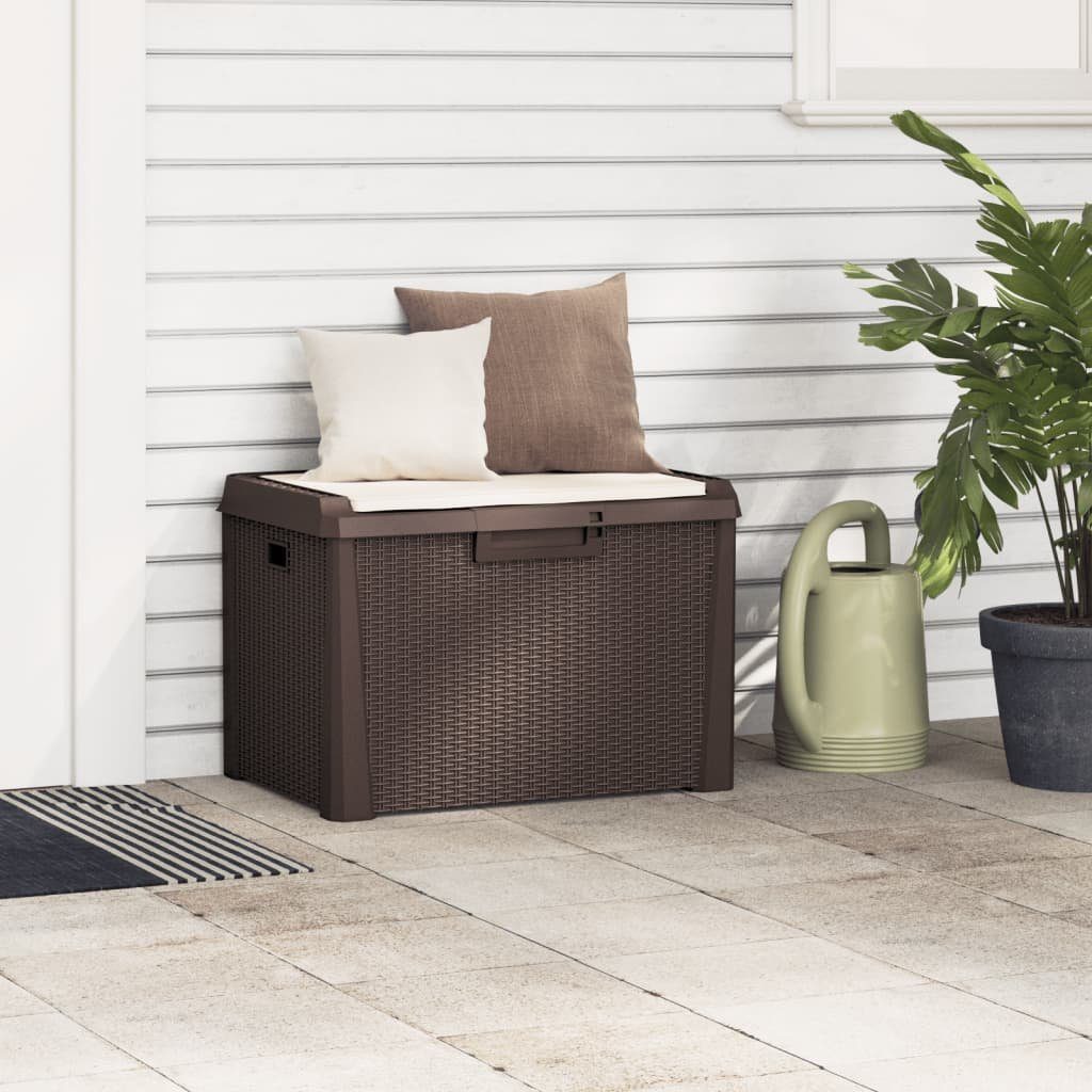 vidaXL Gartenbox Gartentruhe mit Sitzkissen Braun günstig online kaufen