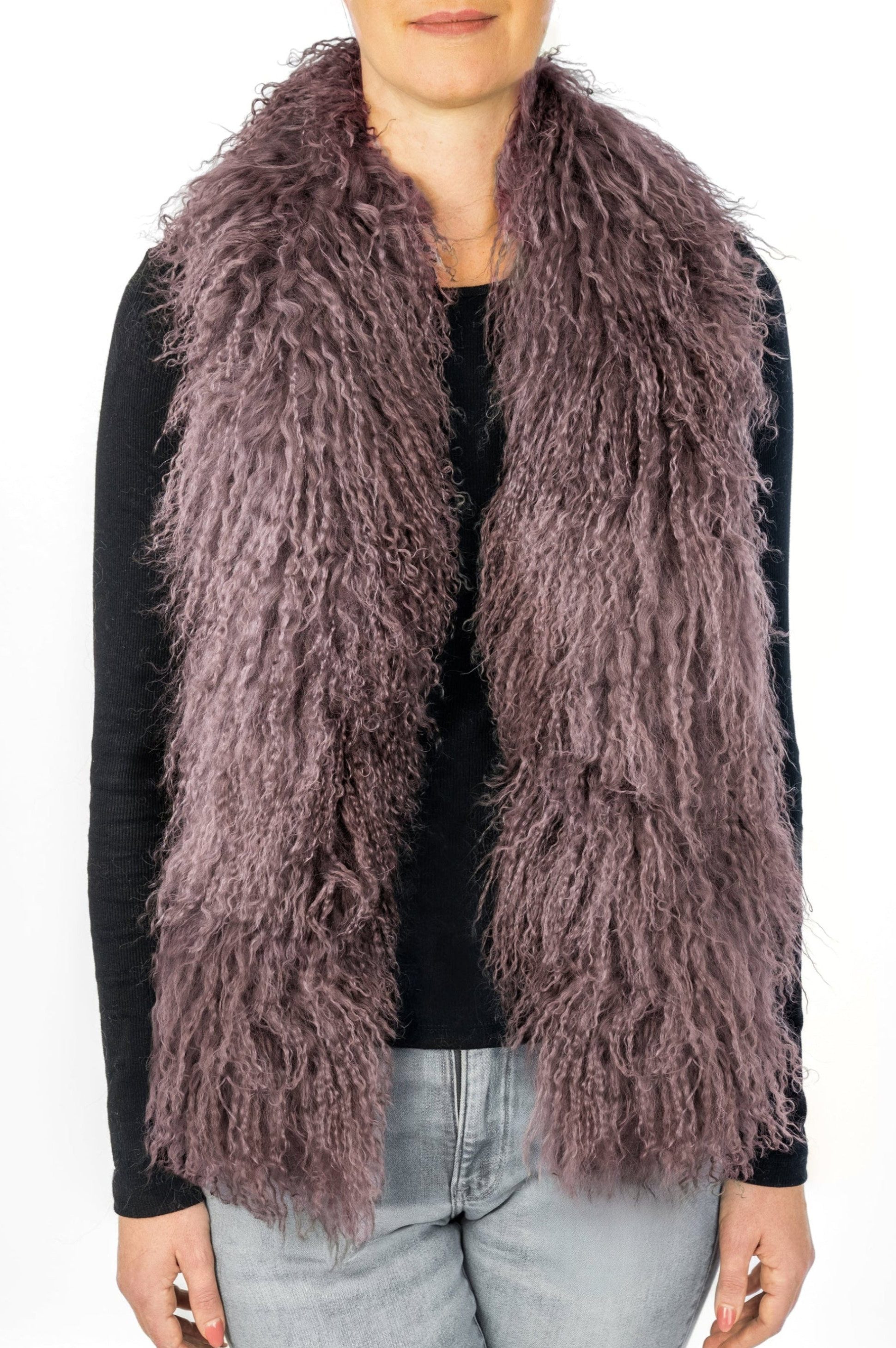 LIRA Deko Wollschal 100 % Lammfell Damen BOA Tibetlamm Schal mongolischer S günstig online kaufen