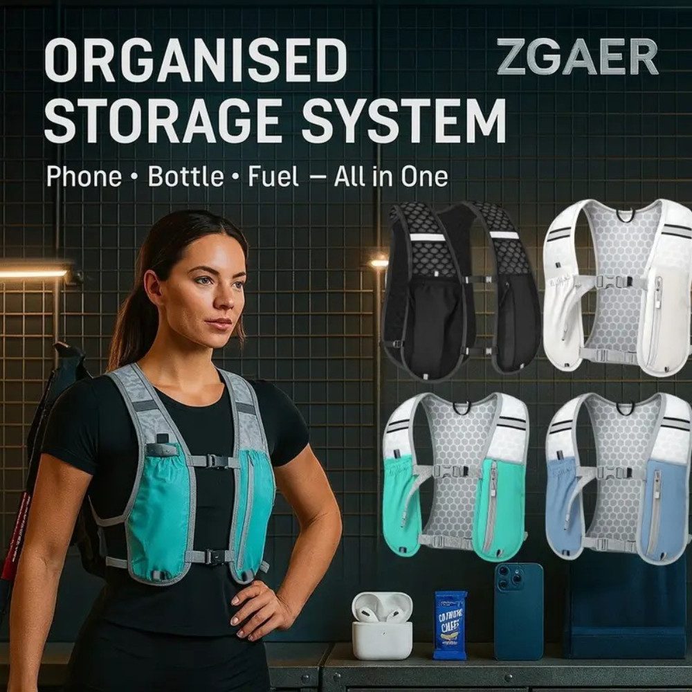Blusmart Trinkrucksack Trinkrucksack, Laufrucksack, Trailrunning-Rucksack (Verstellbar, leicht, atmungsaktiv, wasserdicht, Unisex, mit Reflektorstreifen), Geeignet zum Laufen, Radfahren und Wandern
