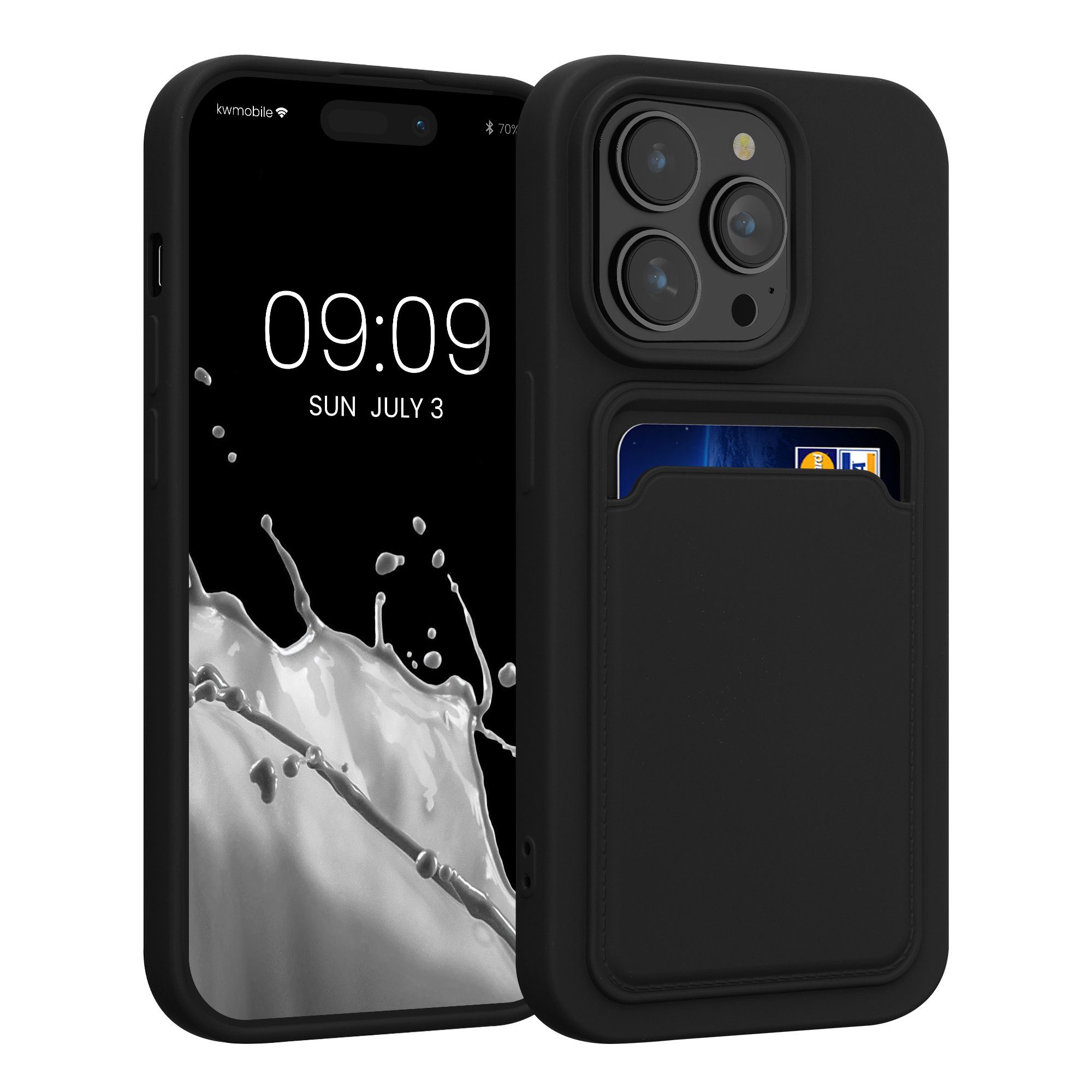 kwmobile Handyhülle Hülle für Apple iPhone 14 Pro, Handyhülle mit Fach für Karten - Handy Cover Case