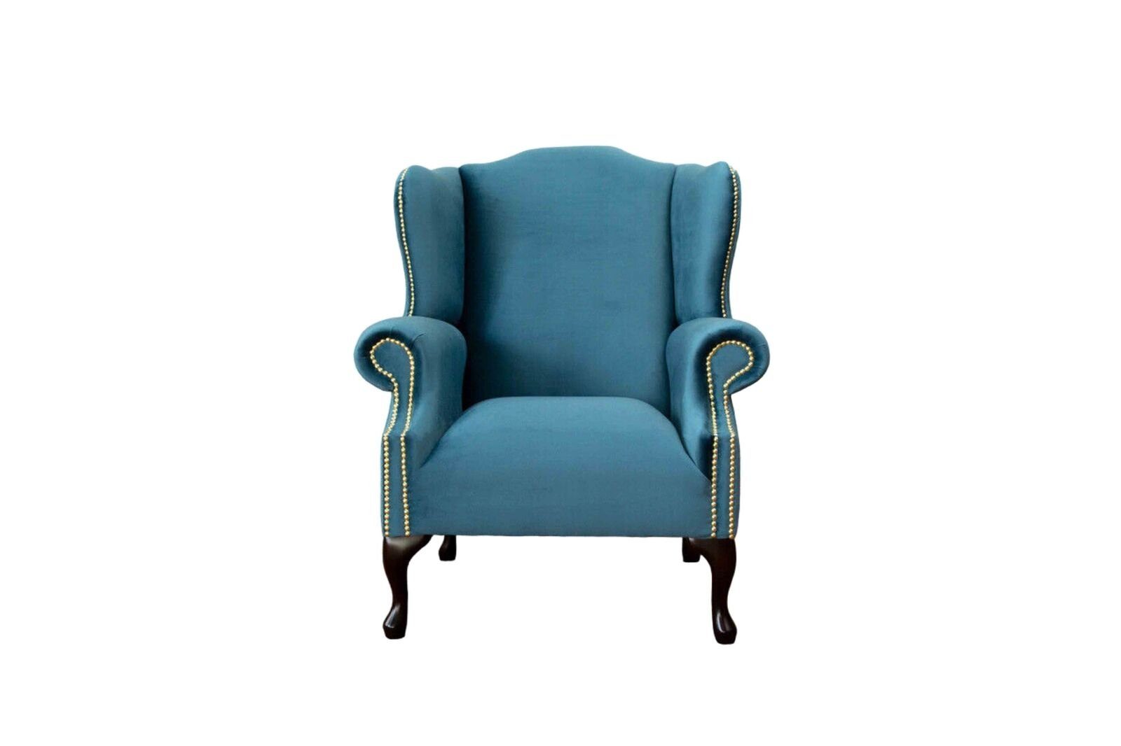 JVmoebel Ohrensessel Ohrensessel Einsitzer Couch Möbel Polster Europe Made Sofa Neu, Chesterfield Blau In