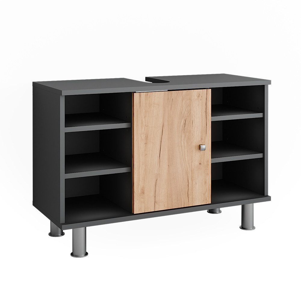 Vicco Waschbeckenunterschrank Fynn Anthrazit/Goldkraft Eiche 80 x 54 cm Opt günstig online kaufen