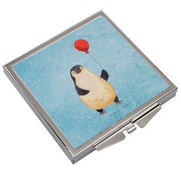 Mr. & Mrs. Panda Kosmetikspiegel Pinguin Luftballon - Eisblau - Geschenk, silber, Kind, Kirmes, schmin (1-St), passt überall