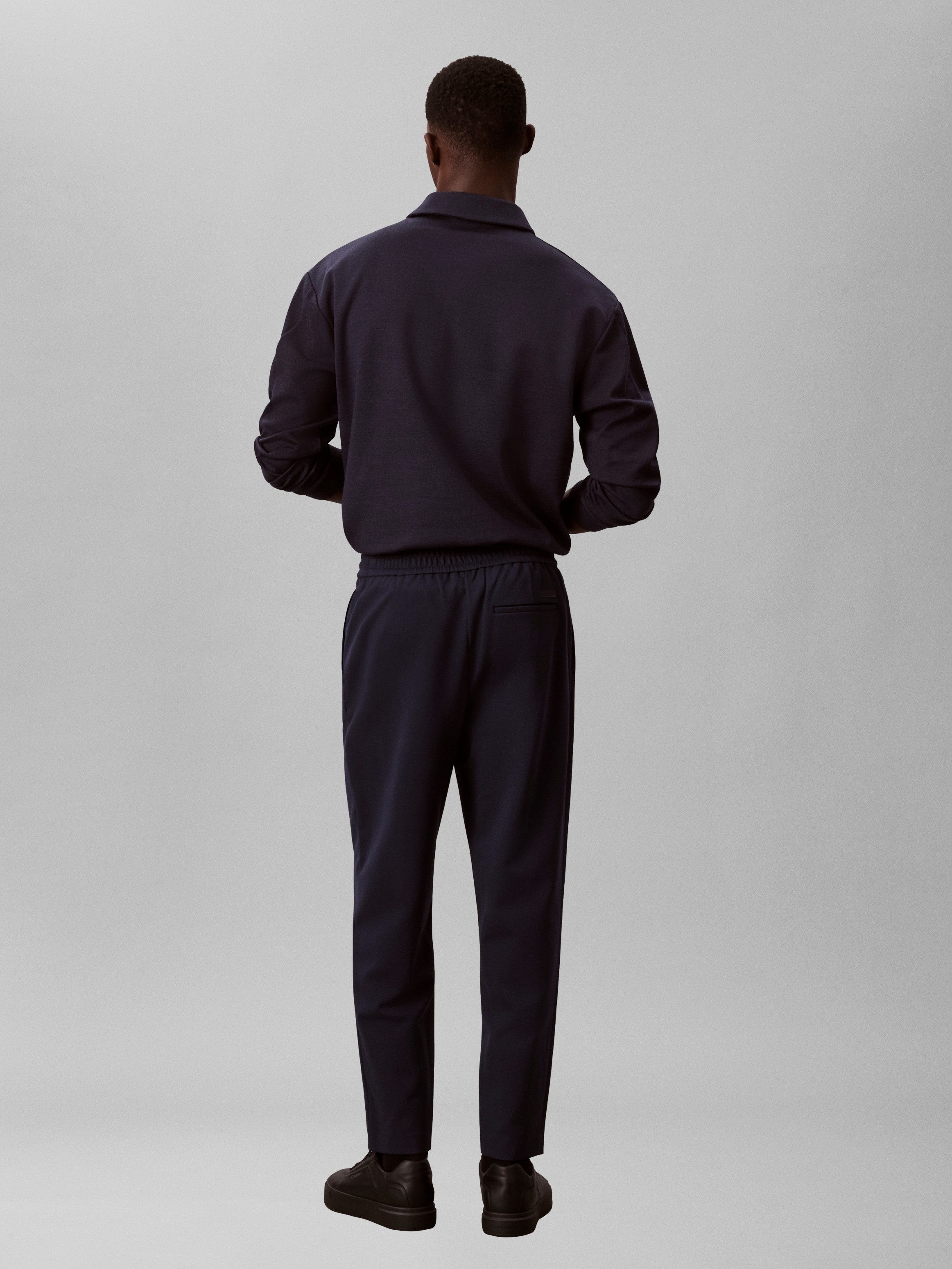 Calvin Klein Bundfaltenhose elastischer Bund, Slim fit, Bundfalte