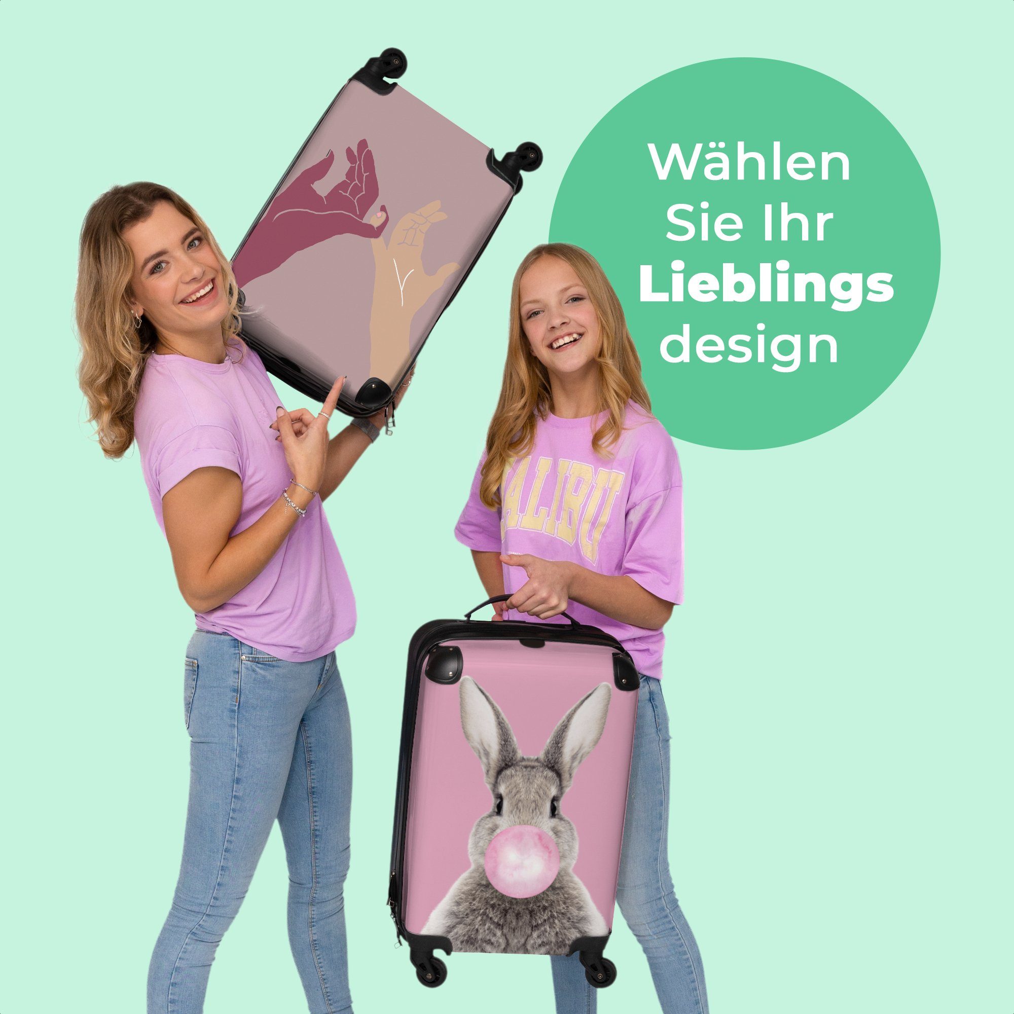 55x35x20cm Handgepäckkoffer Cabin - Trolley Kleine - NoBoringSuitcases.com© Reisekoffer Rollen 4 Handgepäck Farben mit Rollen, - Hände - Kunst, Rollkoffer Abstrakt 4