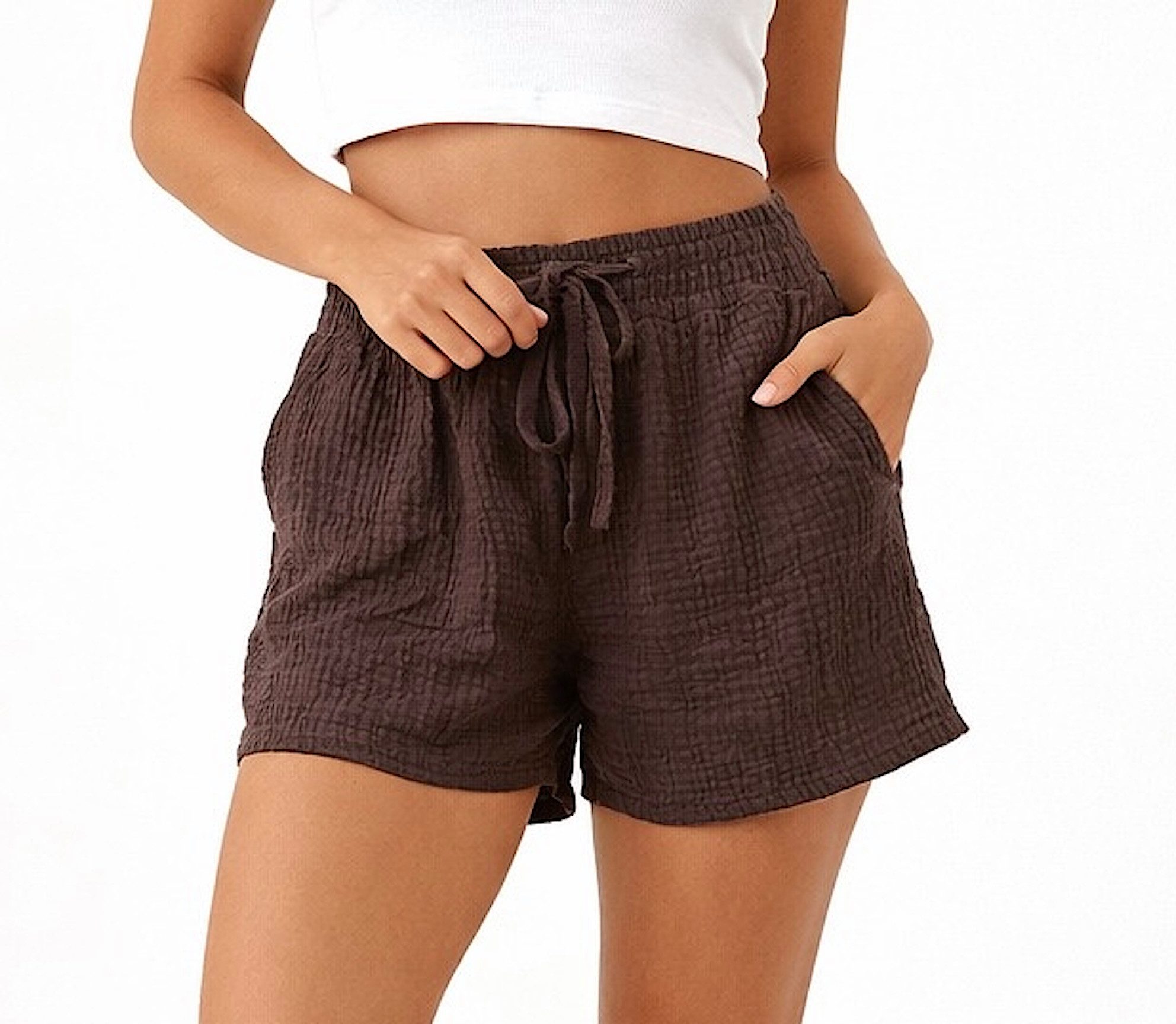 Worldclassca Shorts Worldclassca Damen Musselin Shorts Sommer Leicht Kurzehose mit Taschen Neue Kollektion - Stilvolle und gemütliche Sommer Mode für Damen – Bild 2 von 2
