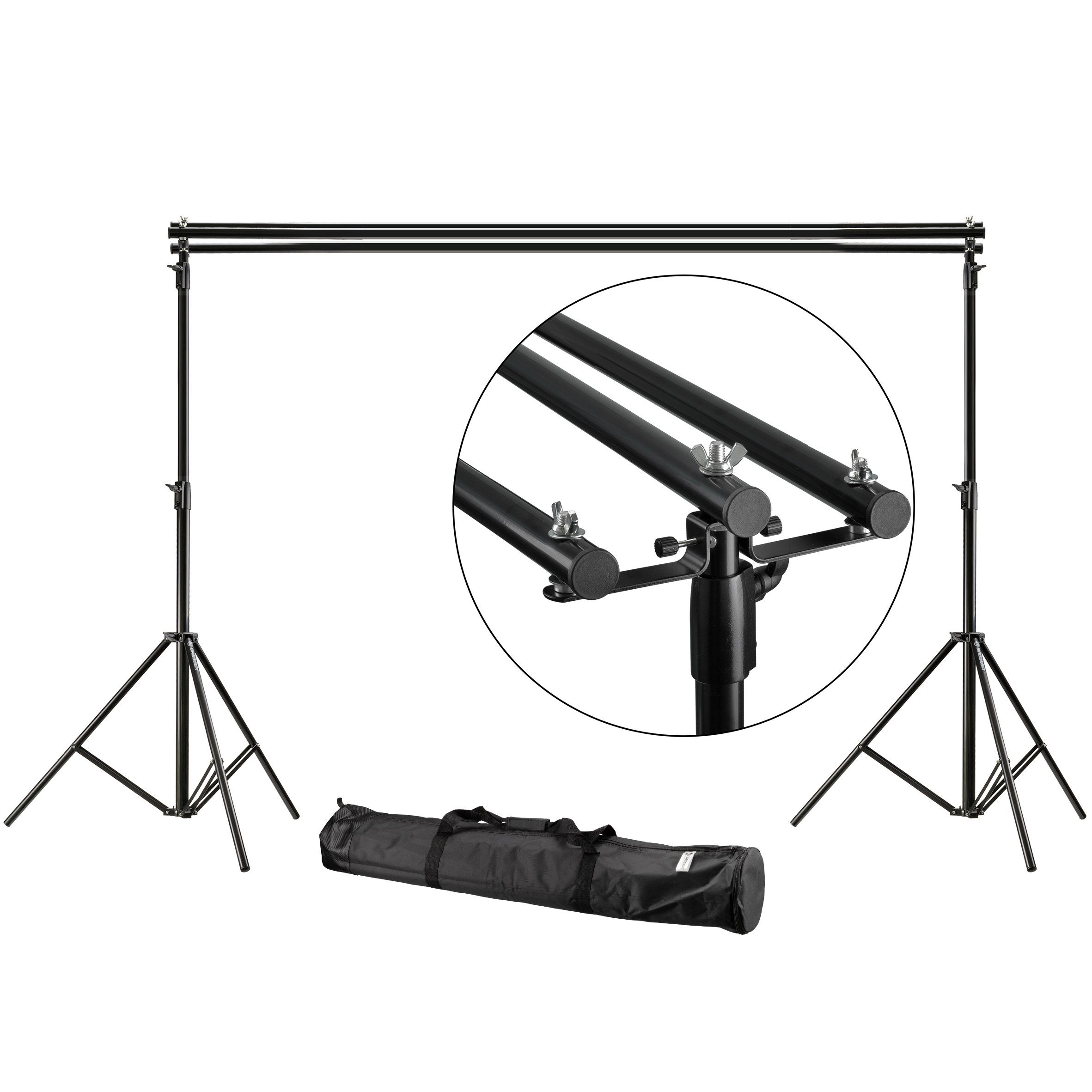 BRESSER Aufhängesystem D-56 Hintergrundsystem für 3 Hintergründe 300 x 310 cm | Fotostudio-Hintergründe