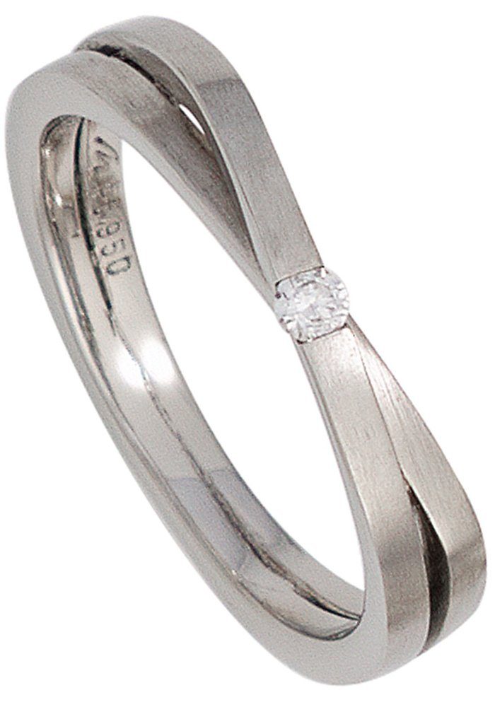 JOBO Diamantring Platinring, 950 Platin matt mit Diamant