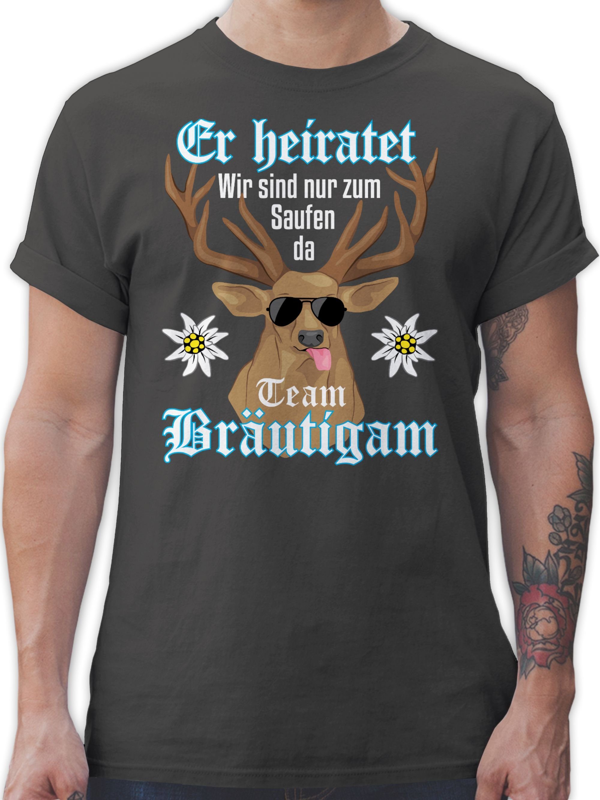Shirtracer T-Shirt Team Bräutigam - Er Heiratet JGA Männer 03 Dunkelgrau