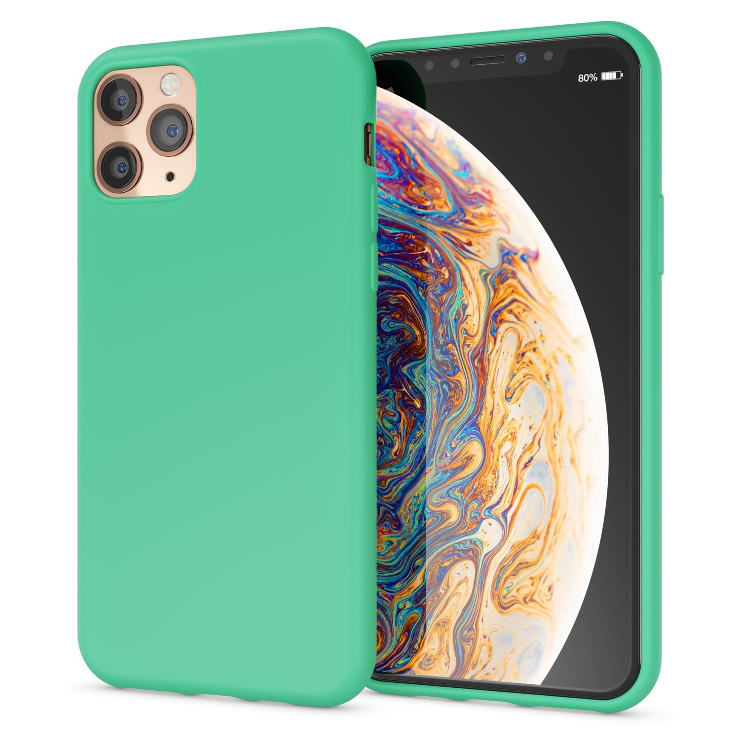 Nalia Smartphone-Hülle Apple iPhone 11 Pro Max, Neon Silikon Hülle / Bunt Leuchtend / Rutschfest / Flexibel / Weich