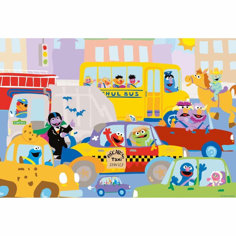 Schmidt Spiele Puzzle Sesamstraße Im Straßenverkehr 100 Teile, 100 Puzzleteile