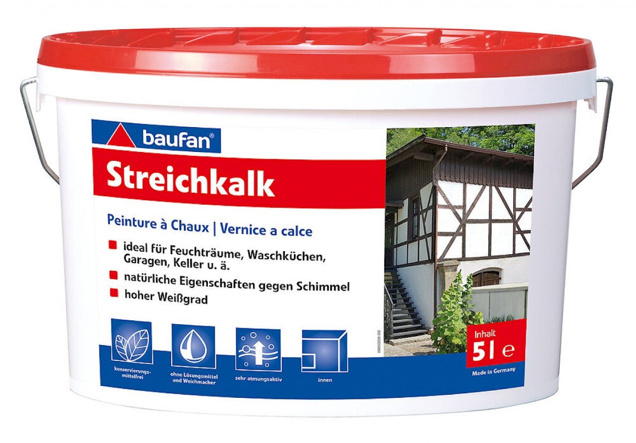 baufan® Wandfarbe Baufan Streichkalk 5 L weiß