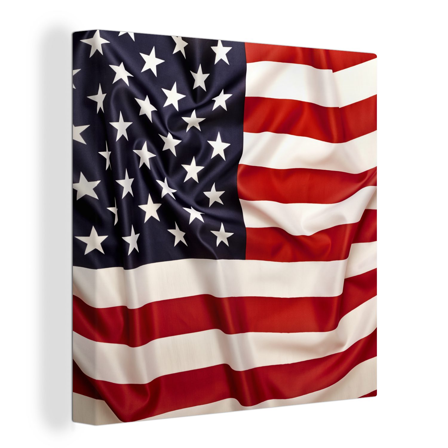 OneMillionCanvasses® Leinwandbild Nahaufnahme der amerikanischen Flagge, (1 St), Leinwand Bilder für Wohnzimmer Schlafzimmer