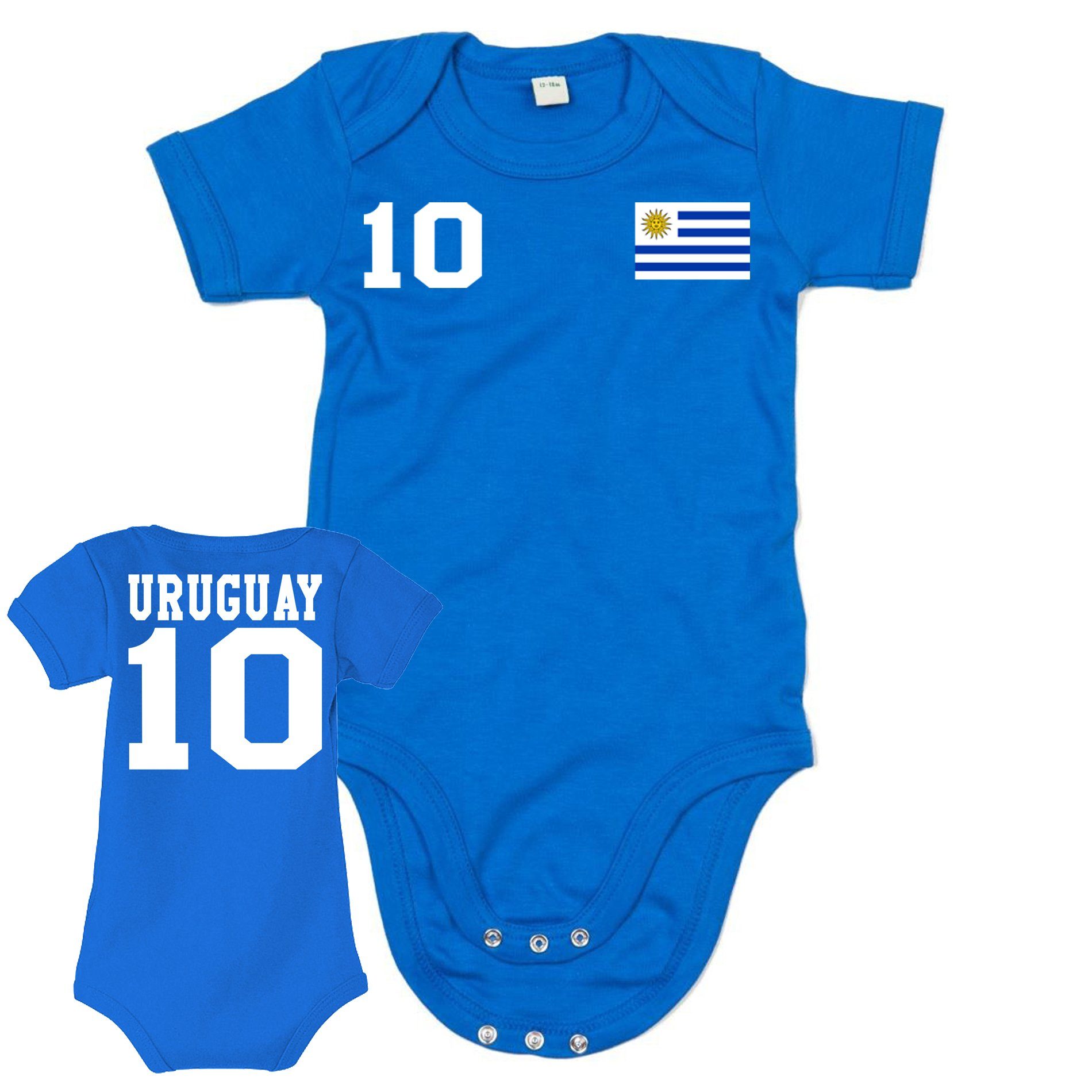 Blondie & Brownie Strampler Kinder Baby Uruguay Sport Trikot Fußball Meister WM Copa America | Sommeroveralls