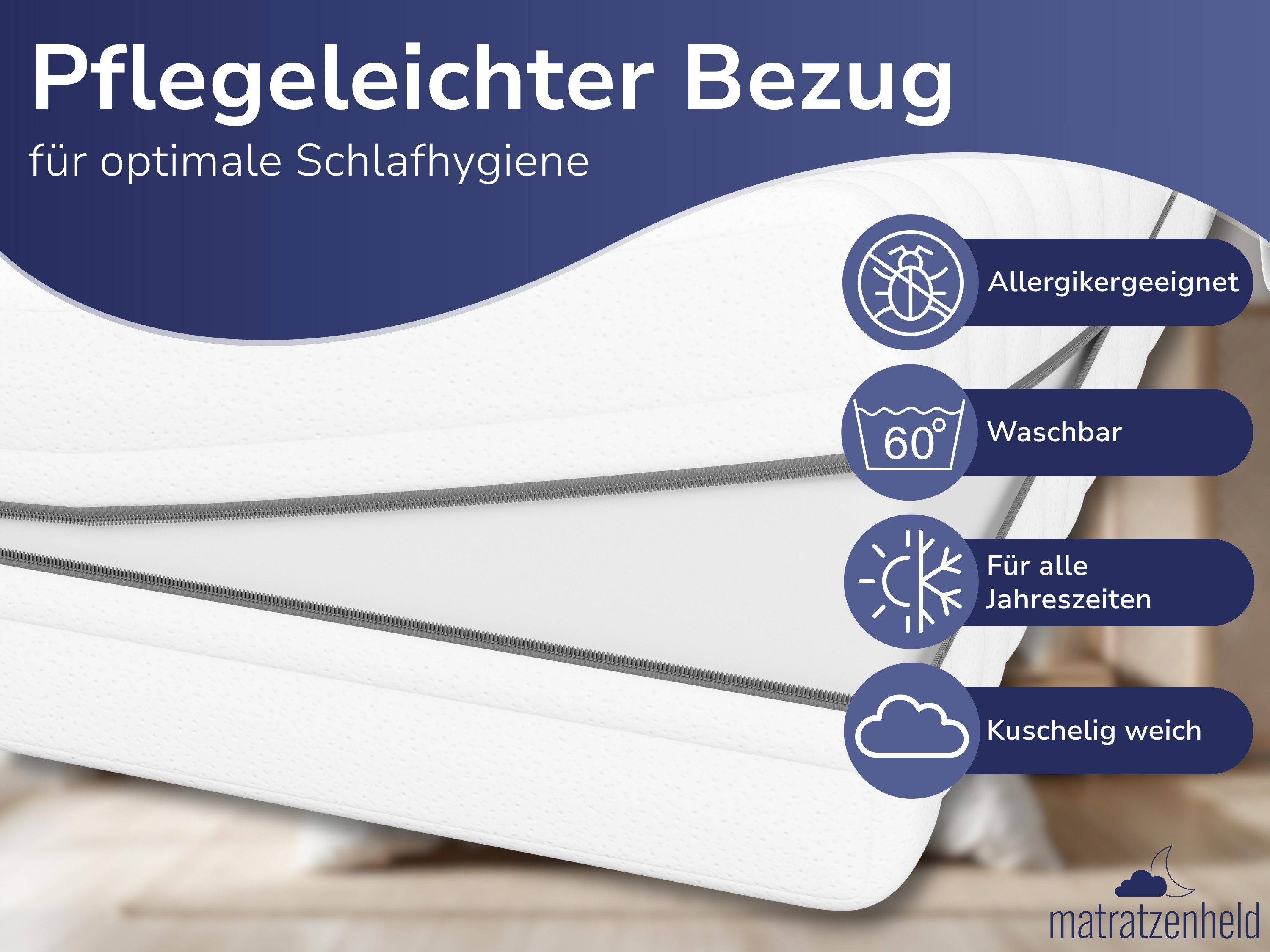 Taschenfederkernmatratze 7-Zonen Federkernmatratze Relax - Matratze ergonomisch, atmungsaktiv, Matratzenheld, 18 cm hoch, verschiedene Größen & Härtegrade - all – Bild 4 von 5