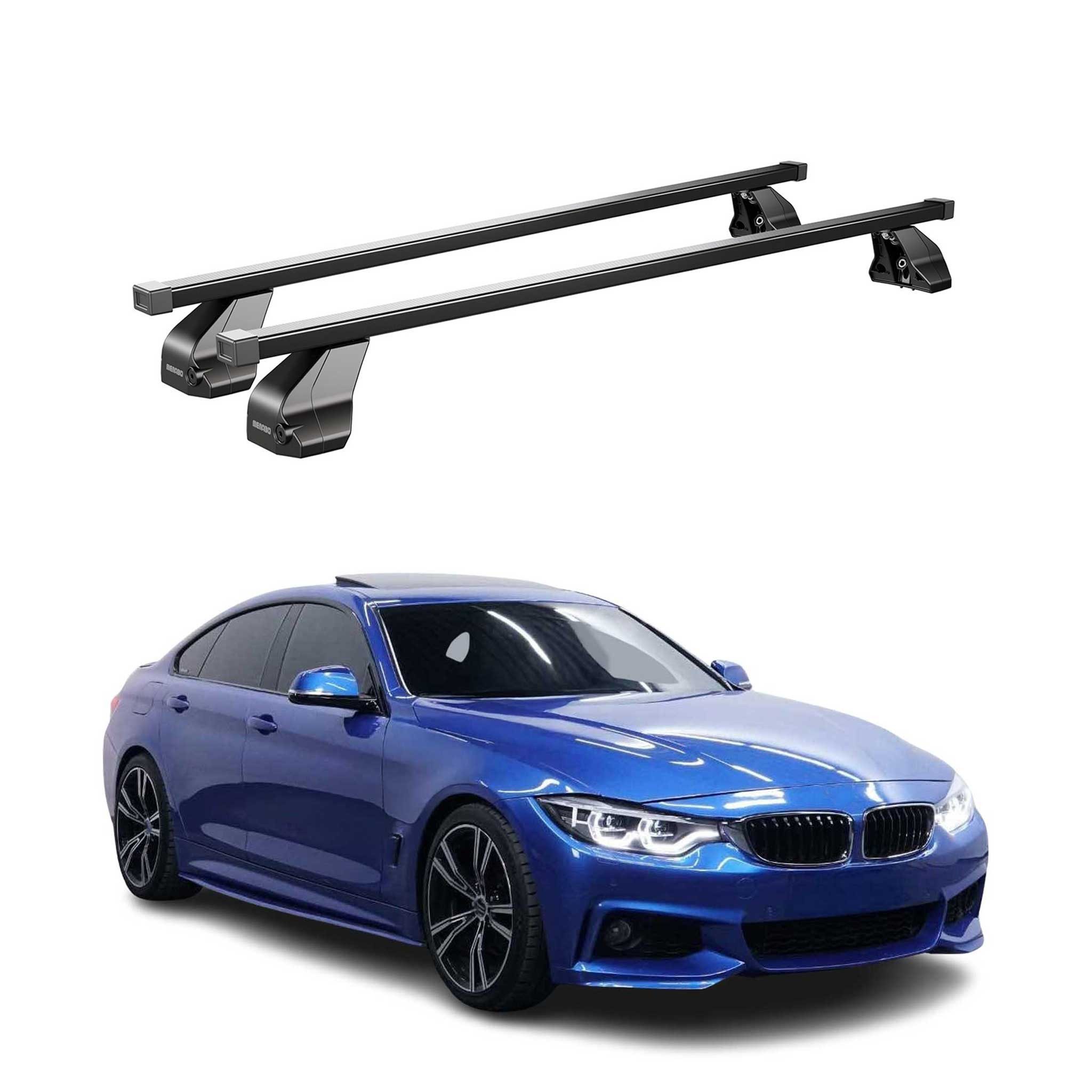 OMAC Dachträger Menabo Stahl Gepäckträger für BMW 4er F36 Gran Coupe 2014-24 Schwarz (2-St), Wasserbeständig,Abnehmbar,Multifunktional,Leichtgewichtig