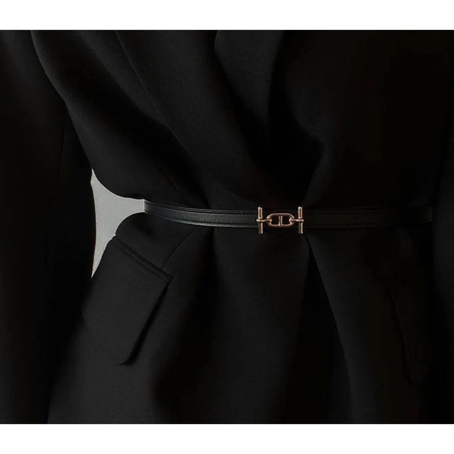 Jungengel Hüftgürtel Modegürtel 4'er Damengürtel Frauen-Gürtel Taillengürtel Kleidergürtel (4-St) Goldschnalle, Farben: Schwarz - Braun - Creme - Weiß – Bild 3 von 5