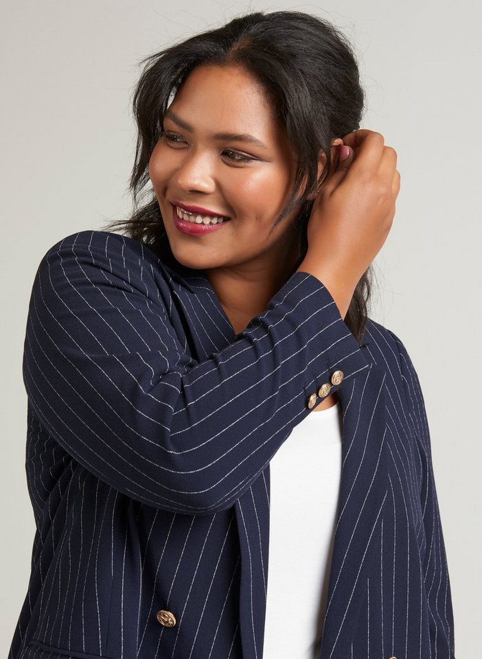 Zizzi Jackenblazer Damen Große Größen Blazer Klassisch Anzug Business Streifen Jacke Zizzi Jackenblazer Damen Große Größen Blazer Klassisch Anzug Business Streifen Jacke