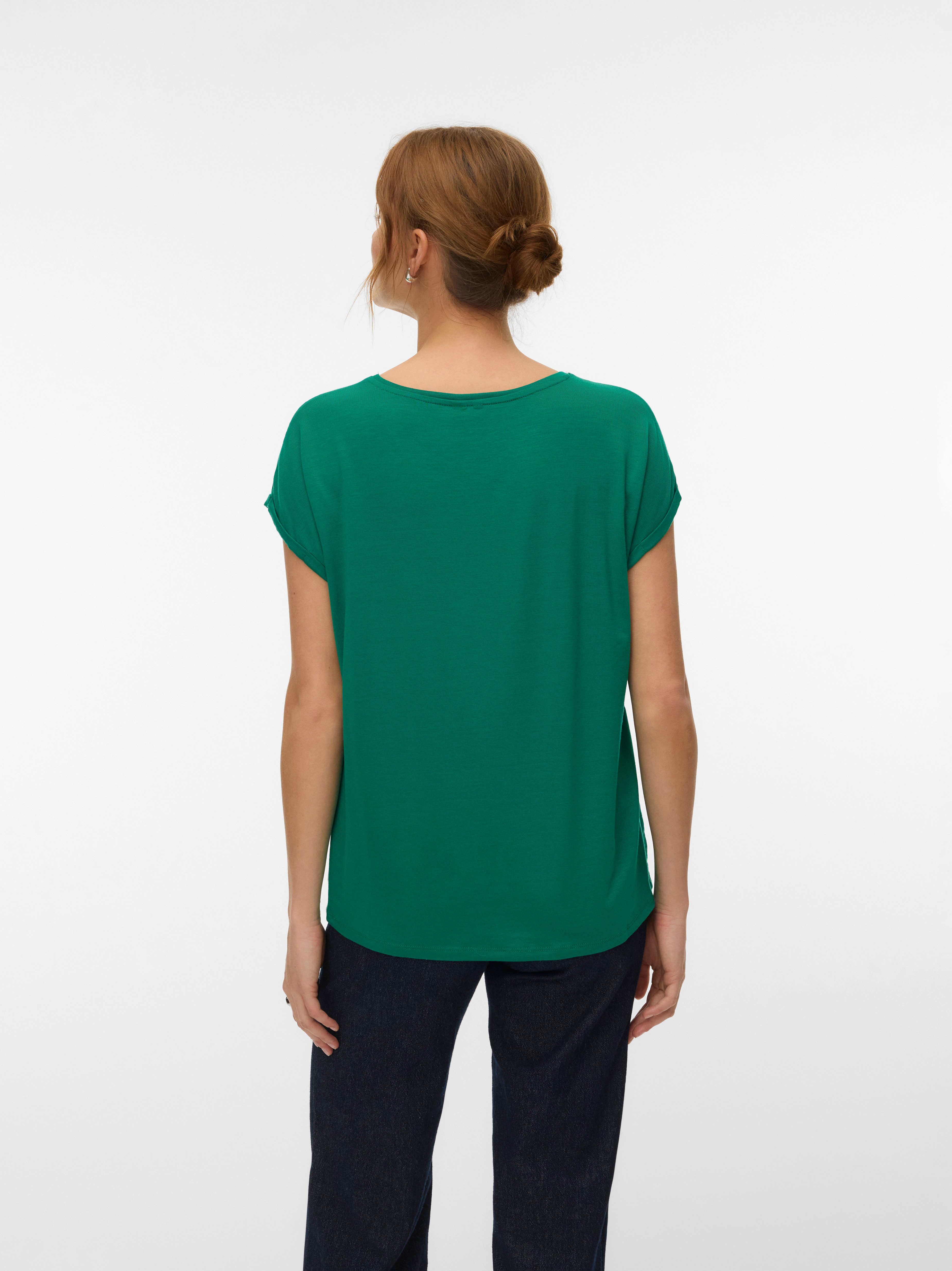 Vero Moda T-Shirt VMAVA PLAIN SS TOP JRS NOOS Materialmix, regular fit – Bild 3 von 5