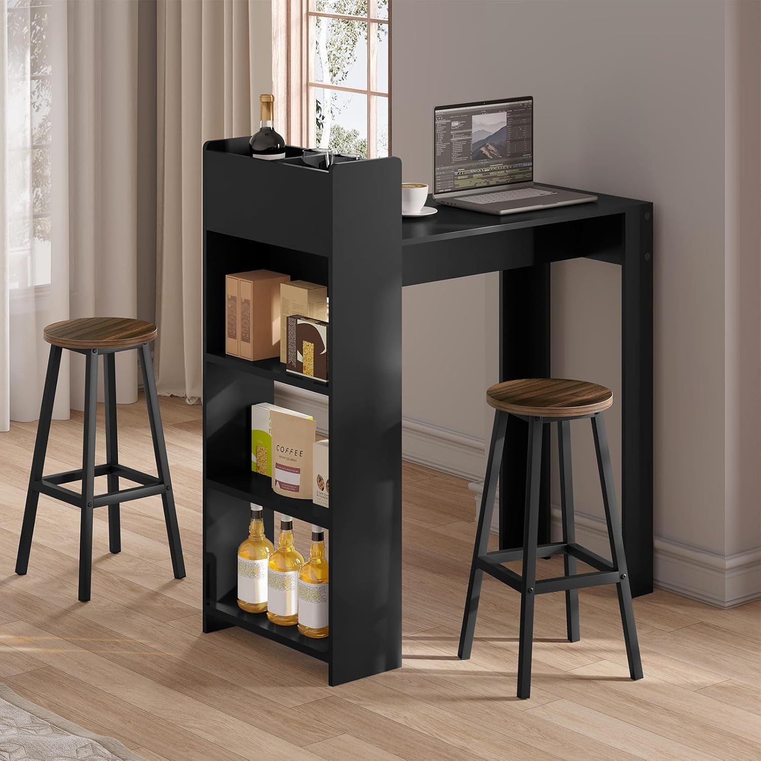 Klihome Barhocker (2 St), Barstühle mit Fußstütze, für Bar Kücheninsel Essz günstig online kaufen