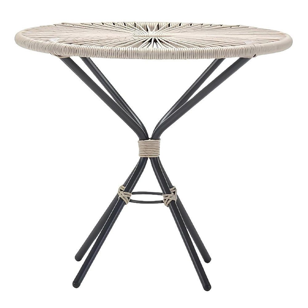 Xlmoebel Gartentisch Runder Couchtisch aus Rattan in modernem Grauton (Tisch), Hergestellt in Europa