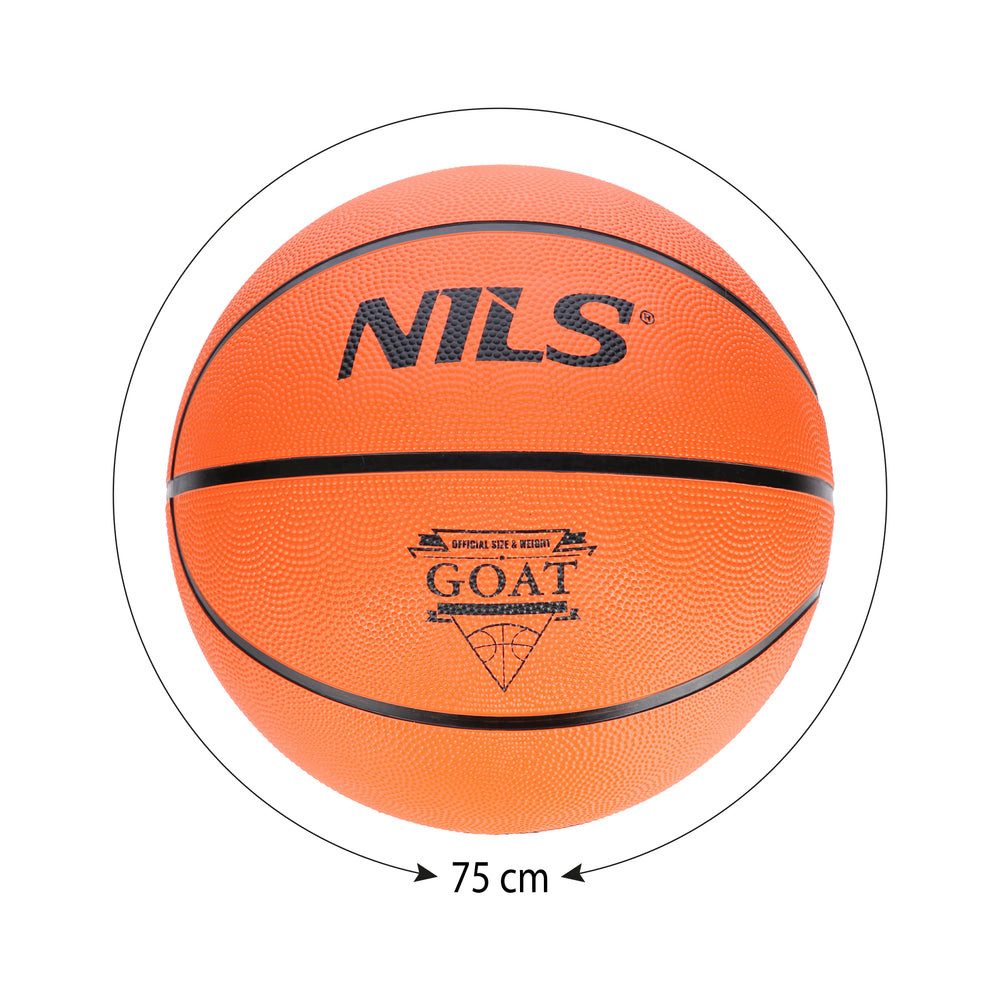 Nils Basketball Streetball Spielball Trainingsball (Spar-Set, 1-St., 75 cm Umfang, griffig), Größe 7, Indoor & Outdoor, griffiges Gummi