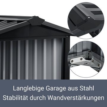Juskys Mähroboter-Garage MGMT1, BxTxH: 86x98x63 cm, Langlebige Metall Konstruktion aus verzinktem Stahl