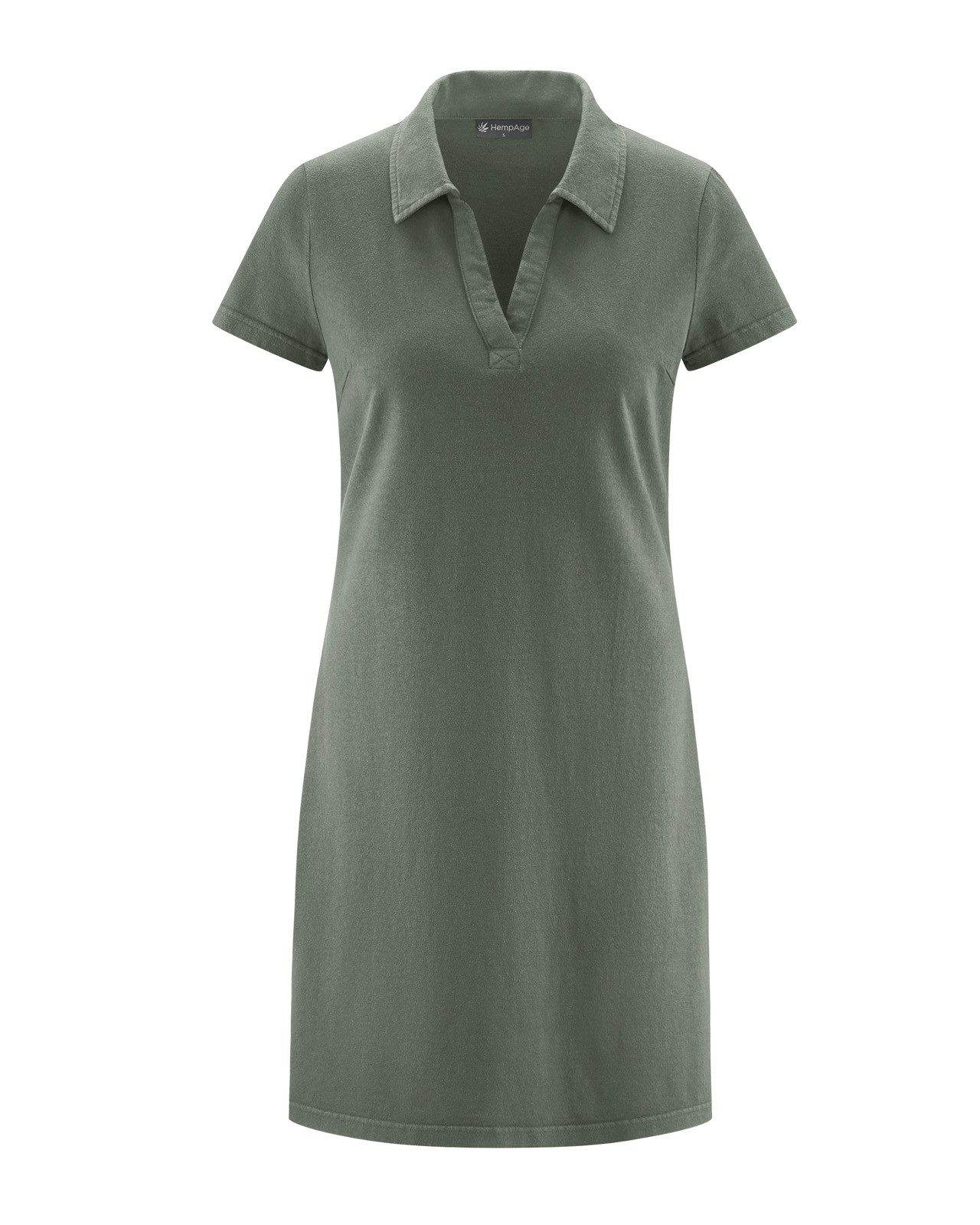 HempAge Sommerkleid Zeitloses Sommerkleid mit Liegekragen Hanf/Biobaumwolle Normal Fit
