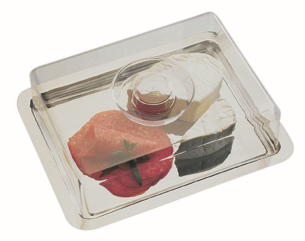 APS Vorratsdose, Edelstahl, Kunststoff, Frischhaltebox ca. 25 x 19 cm, Haubenhöhe 7 cm