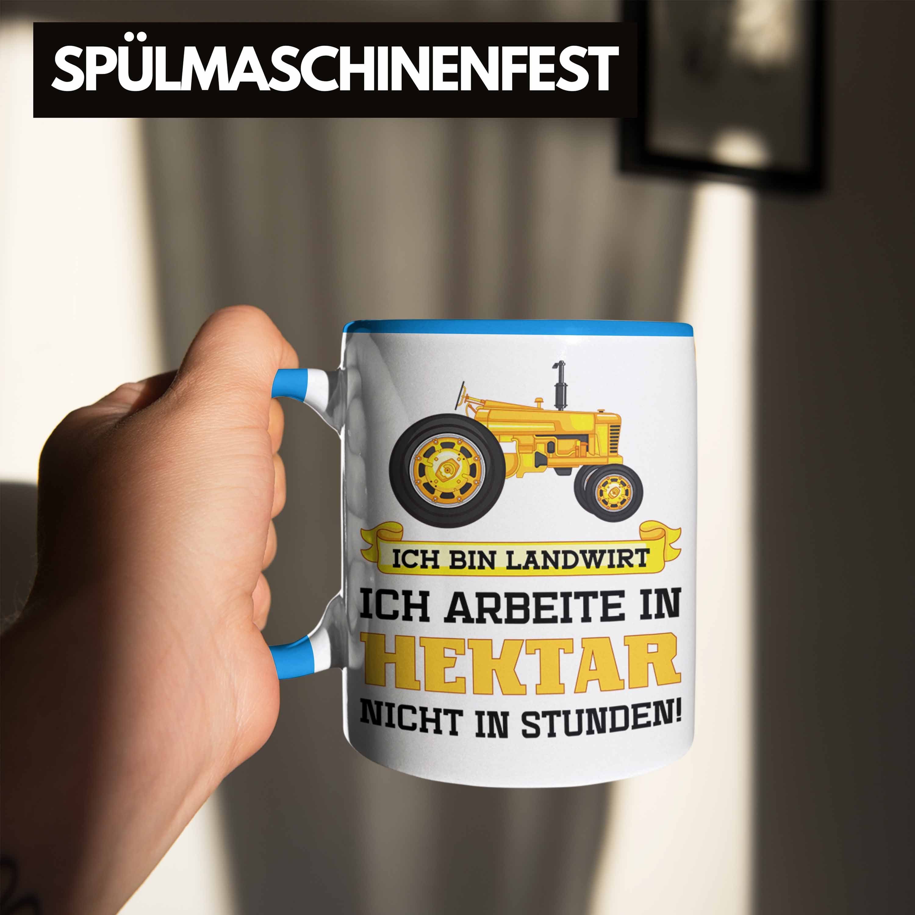 Blau Trendation - Traktor Spruch Tasse Trendation Landwirt Männer für Geschenke Landwirtschaft Tasse Kaffeetasse Geschenk