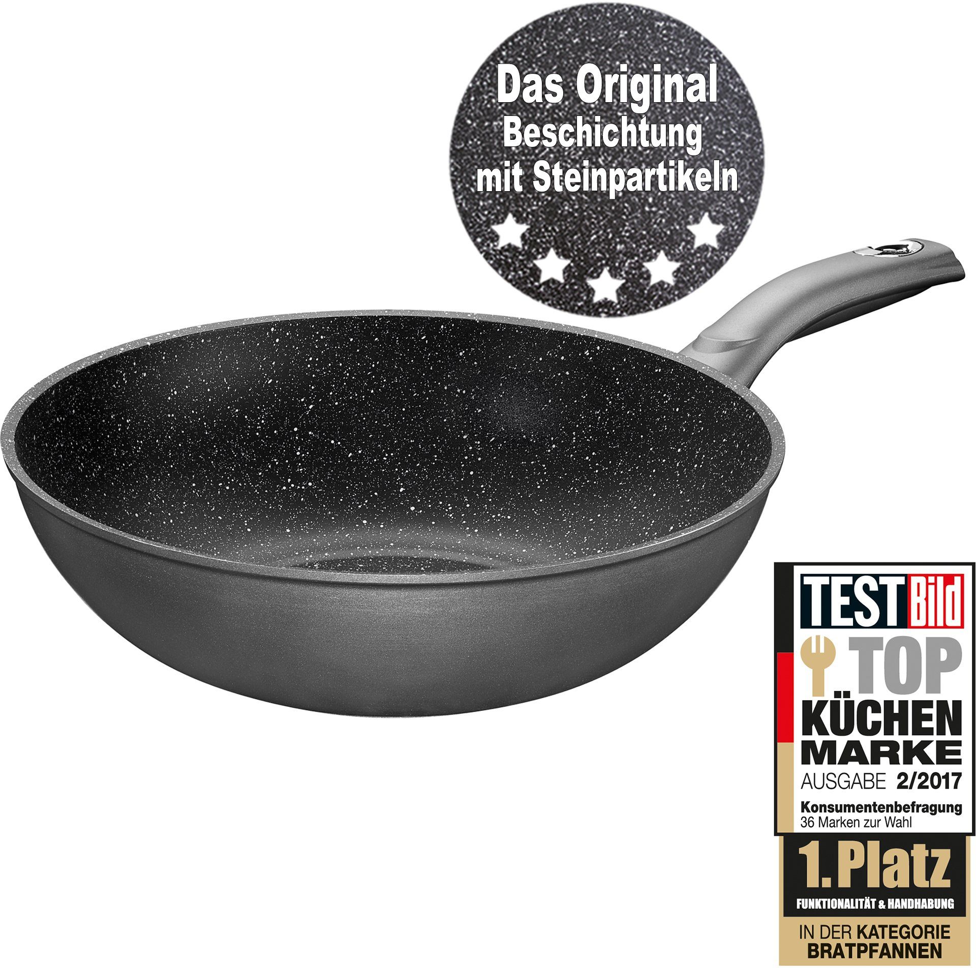 STONELINE Wok, Aluminium (1-tlg), Ø 30 cm, STONELINE®- Keramikbeschichtung, Induktion