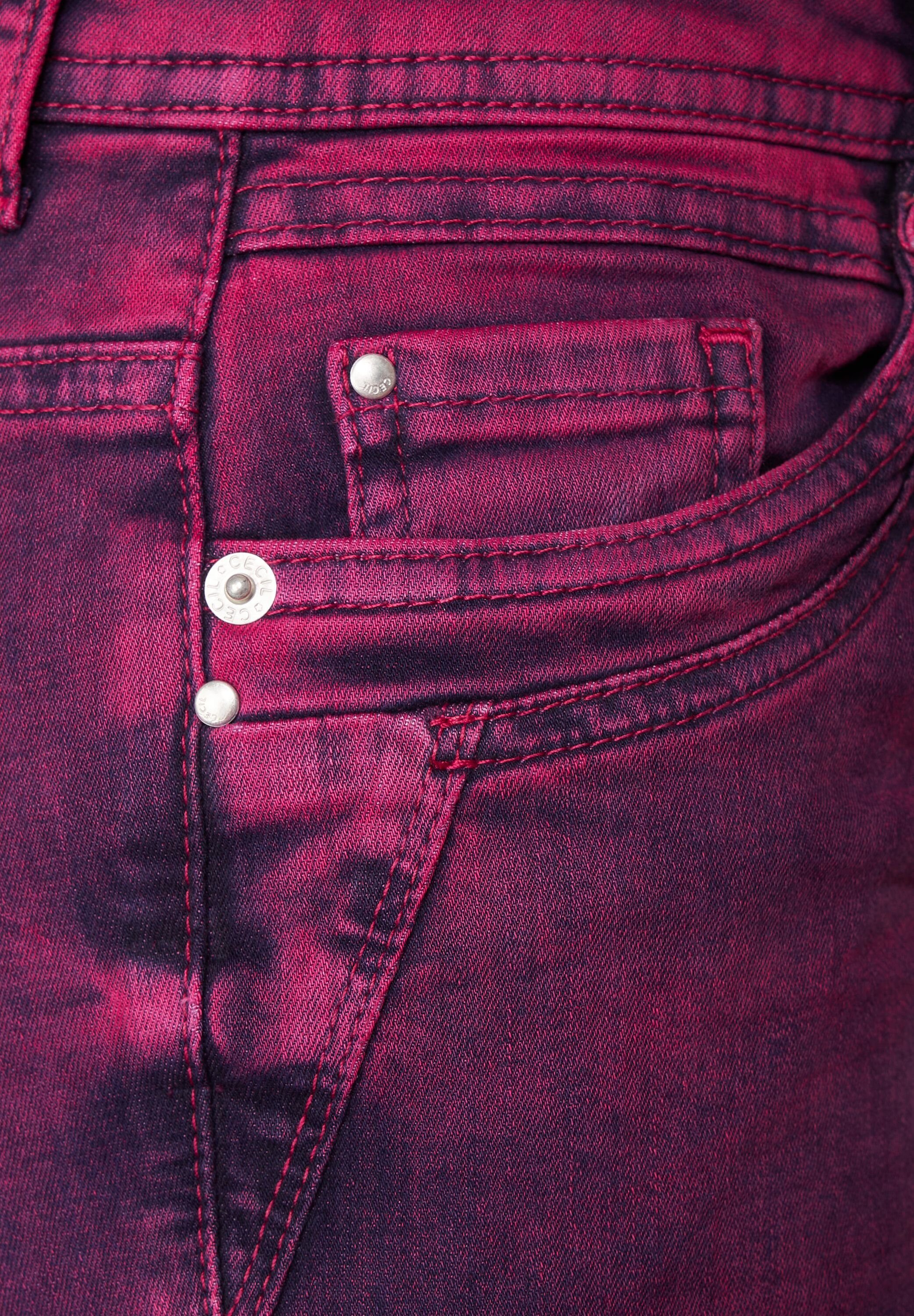 Gerade 5-Pocket-Style, Overdye-Optik Jeans Cecil