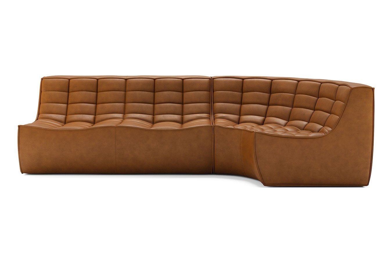 Ethnicraft Big-Sofa Sofakombination N701 Leder braun