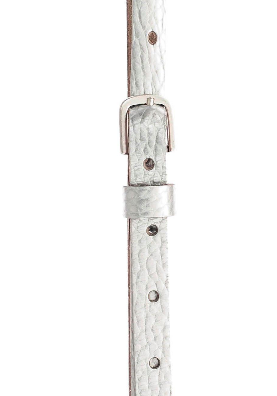 genarbter Oberfläch im mattem Finish Vanzetti mit Ledergürtel silber-metal