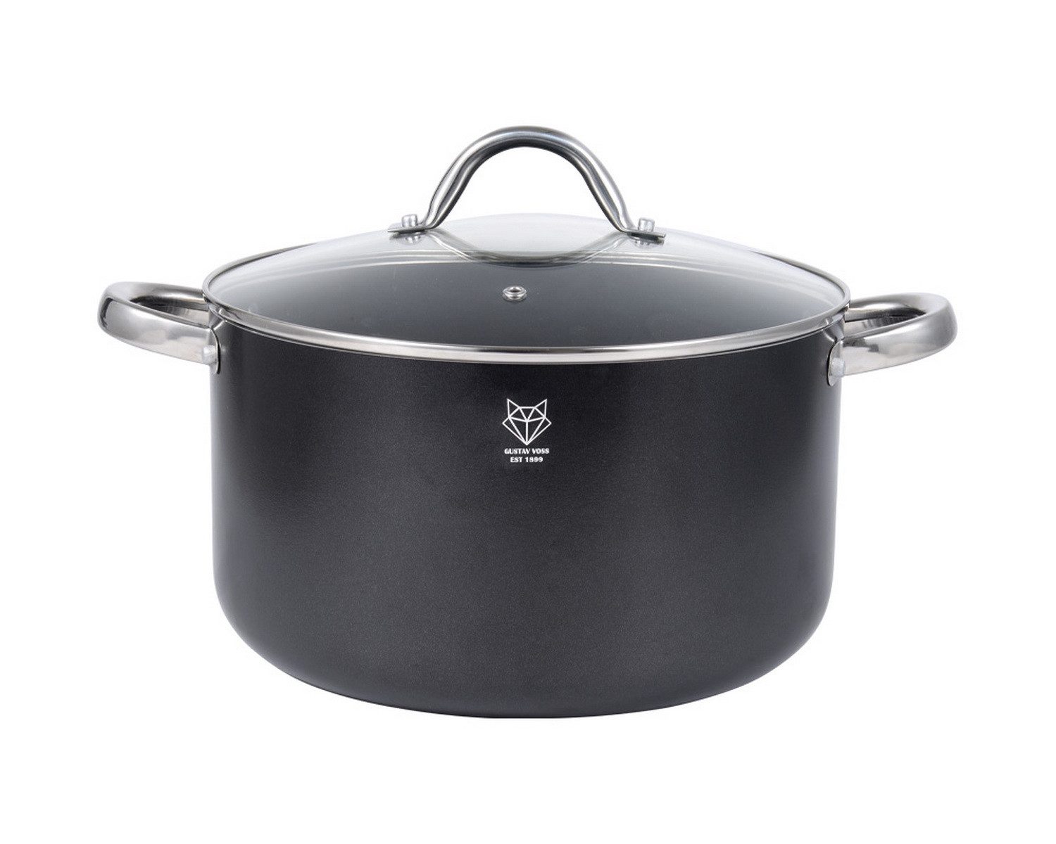 Gustav Voss Kochtopf Topf PIRÄUS, gehärtete Aluminiumlegierung (Großraumtopf, Suppentopf mit Deckel), Procalon®Cera-Beschichtung, spülmaschinengeeignet