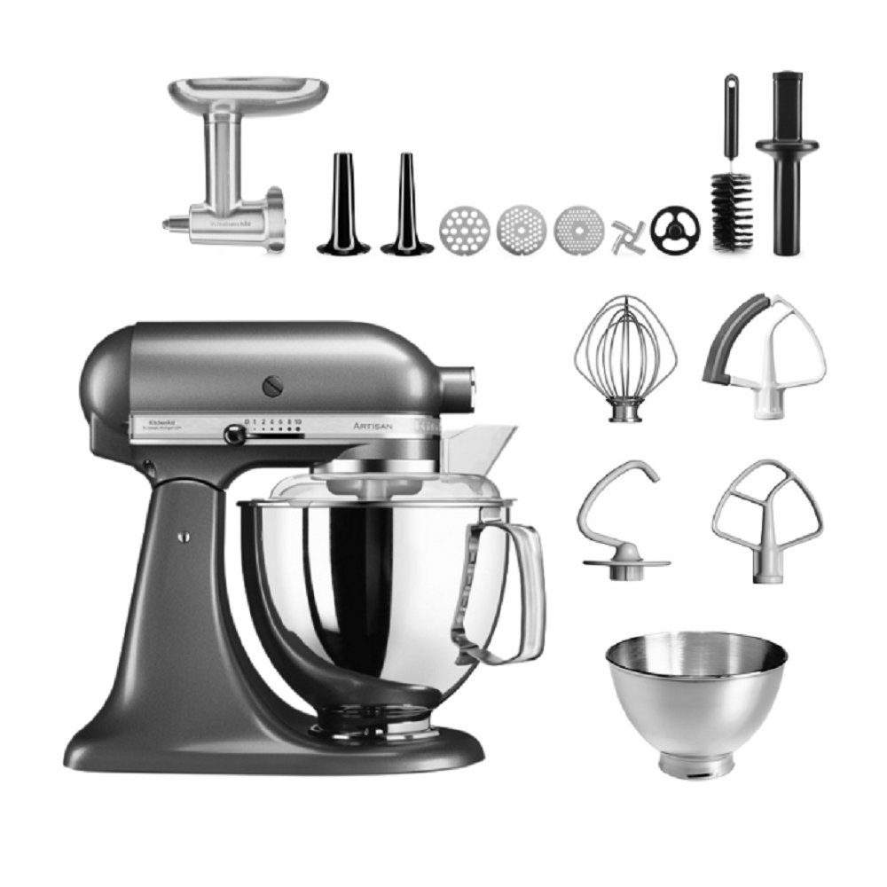 KitchenAid Küchenmaschine KitchenAid 4,8 L 5KSM175 Artisan Küchenmaschine Meatlover Medallion Silber