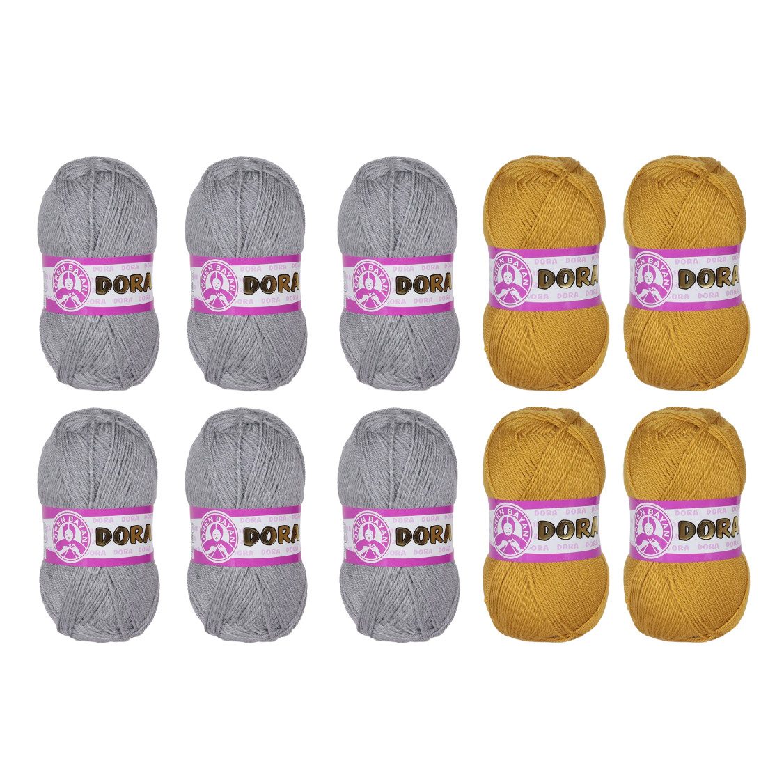 Madame Tricote Paris Ören Bayan Dora Strickwolle Projekt Set Häkelwolle, 250,00 m (Packung, 10x100g), Strickwolle Projekt Set, 100% Acryl, 250 Meter pro 100g Knäul