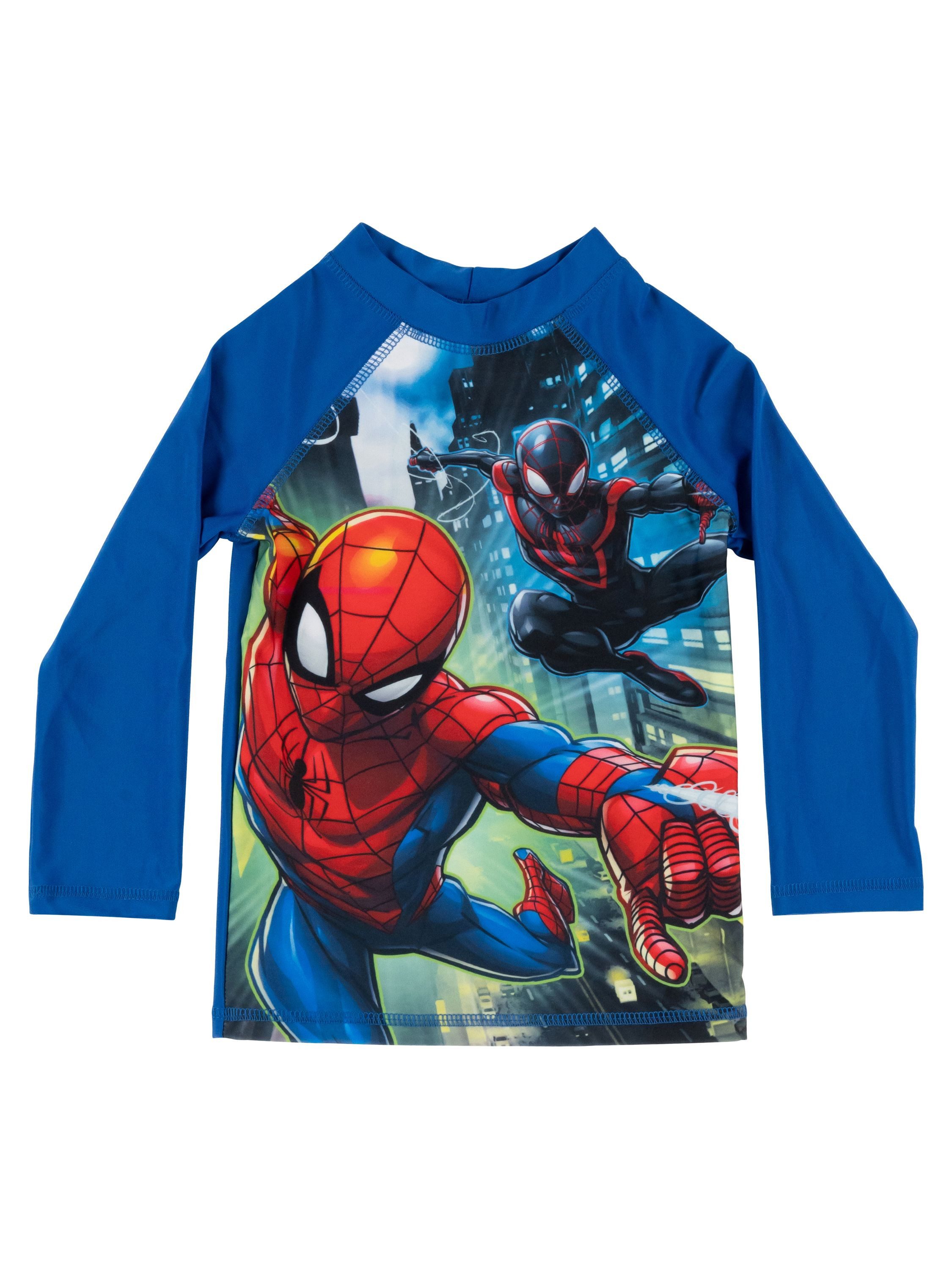 United Labels® Badeanzug Marvel Spiderman Schwimmshirt UV-Schutz 50 Langarm Badeshirt Rashguard