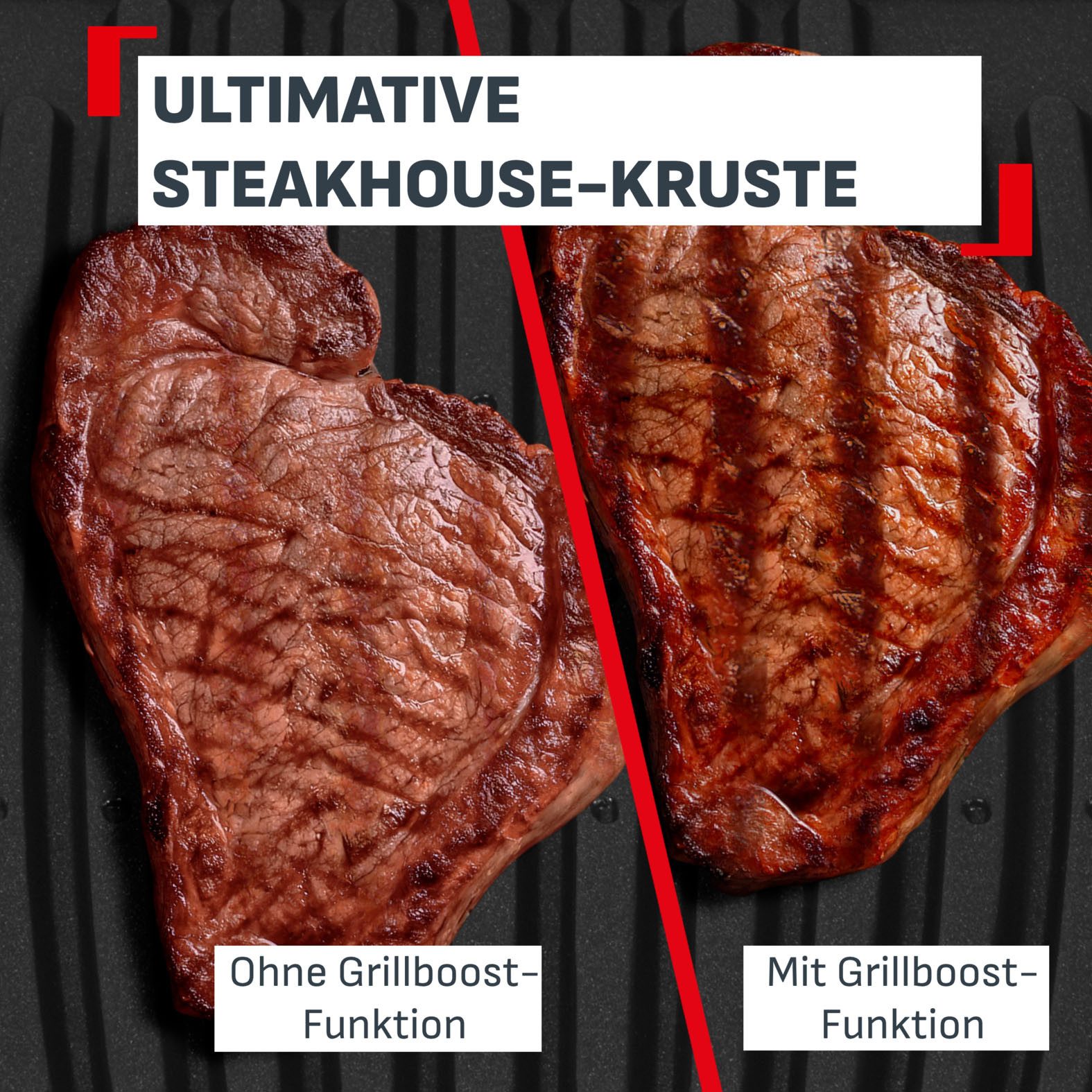 Tefal Kontaktgrill OptiGrill Elite XL, spülmaschinengeeignete Platten, 2200 W, Countdown zum Grillergebnis, Grillboost für Grillstreifen, GC760D – Bild 5 von 5