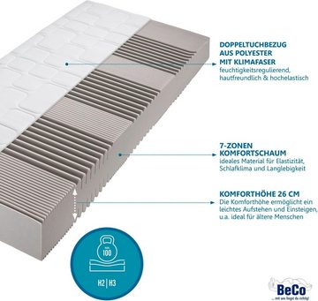 Komfortschaummatratze Grand Master, Matratze in 90x200 cm und weiteren Größen erhältlich, Beco, 26 cm hoch, in 3 Härtegrade, Schlafen wie im Luxushotel zum Sensationspreis