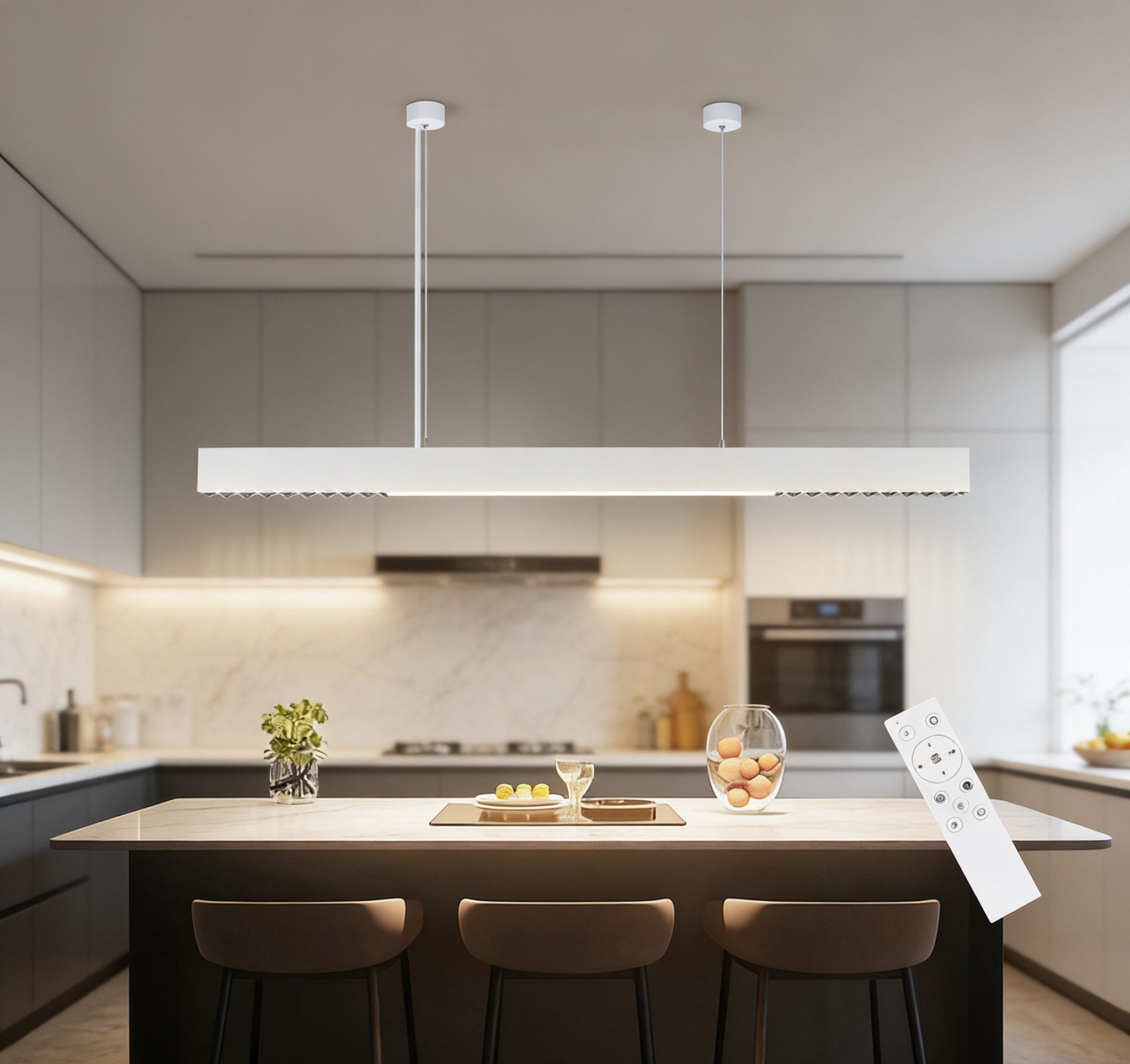 Nettlife LED Pendelleuchte Schwarz Esszimmer Dimmbar mit Fernbedienung 107C günstig online kaufen