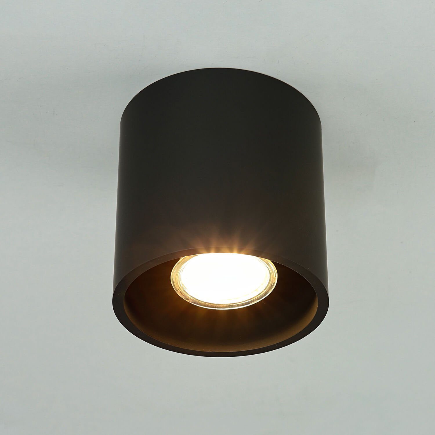GU10 Flur Deckenlampe ohne RODA, Leuchtmittel, Modern Aluminium Schwarz Licht-Erlebnisse Beleuchtung Deckenleuchte